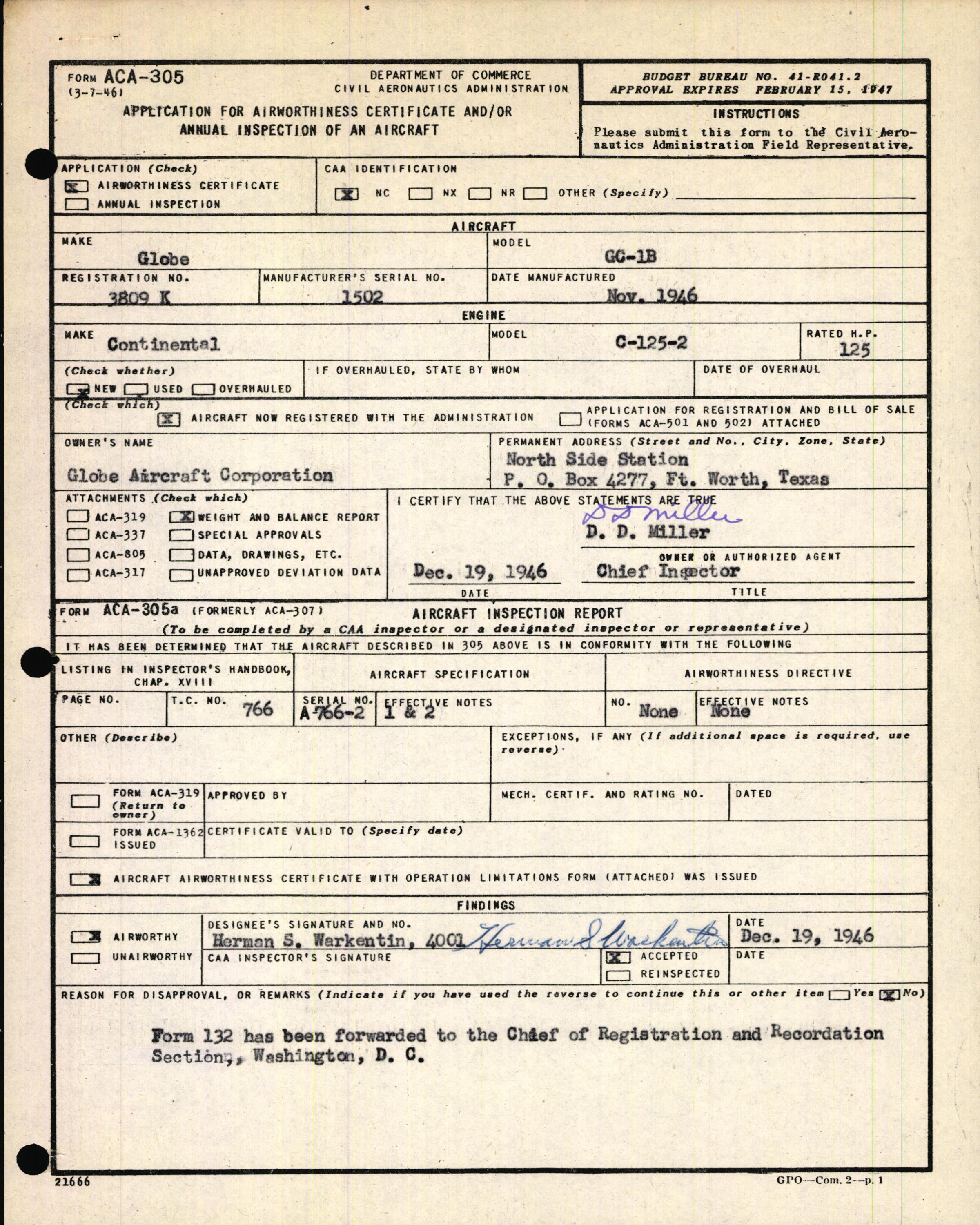 Sample page 3 from AirCorps Library document: Technical Information for Serial Number 1502