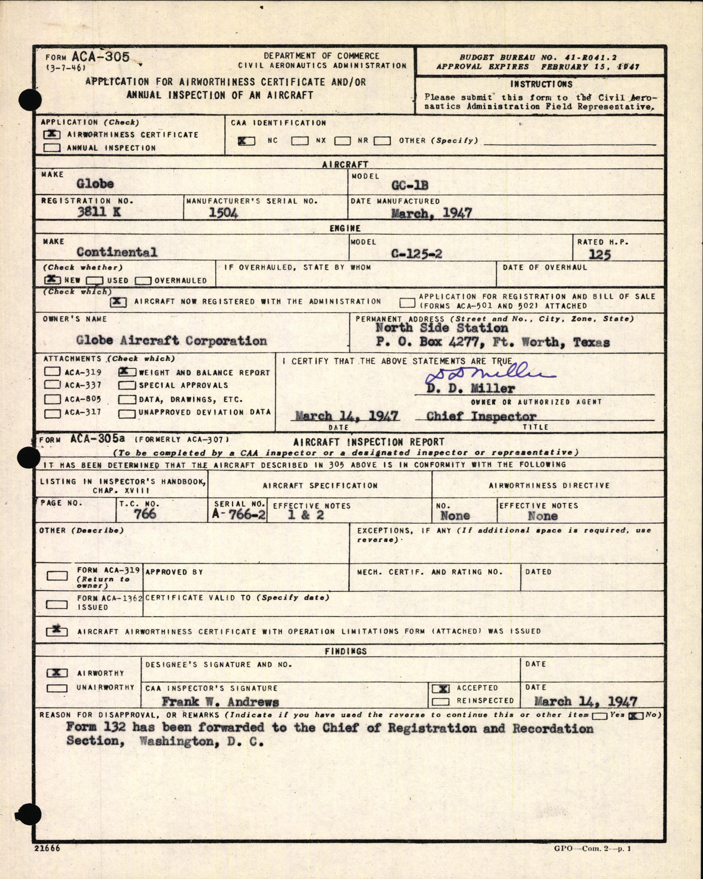 Sample page 5 from AirCorps Library document: Technical Information for Serial Number 1504