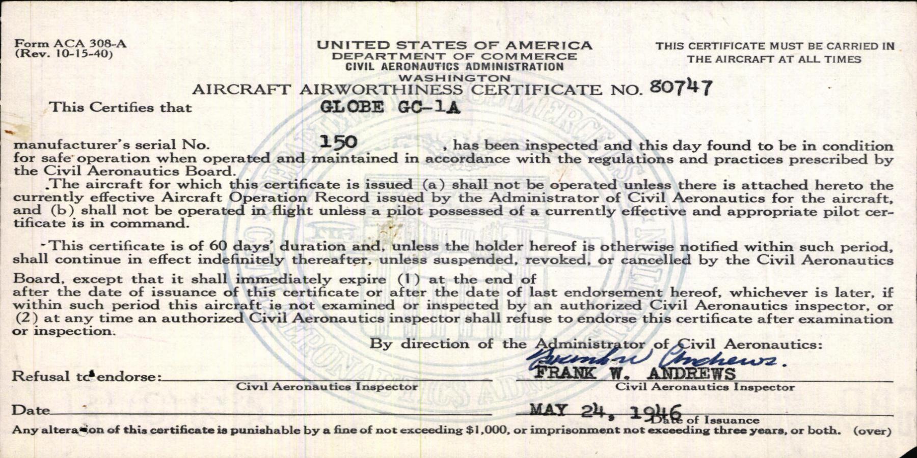 Sample page 7 from AirCorps Library document: Technical Information for Serial Number 150