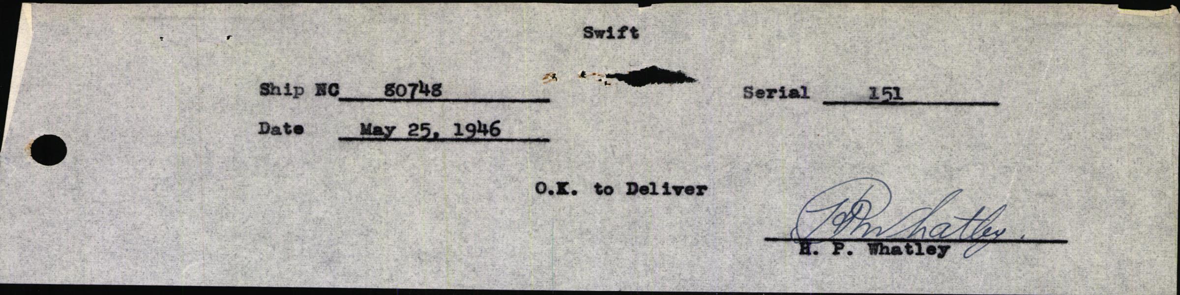 Sample page 3 from AirCorps Library document: Technical Information for Serial Number 151