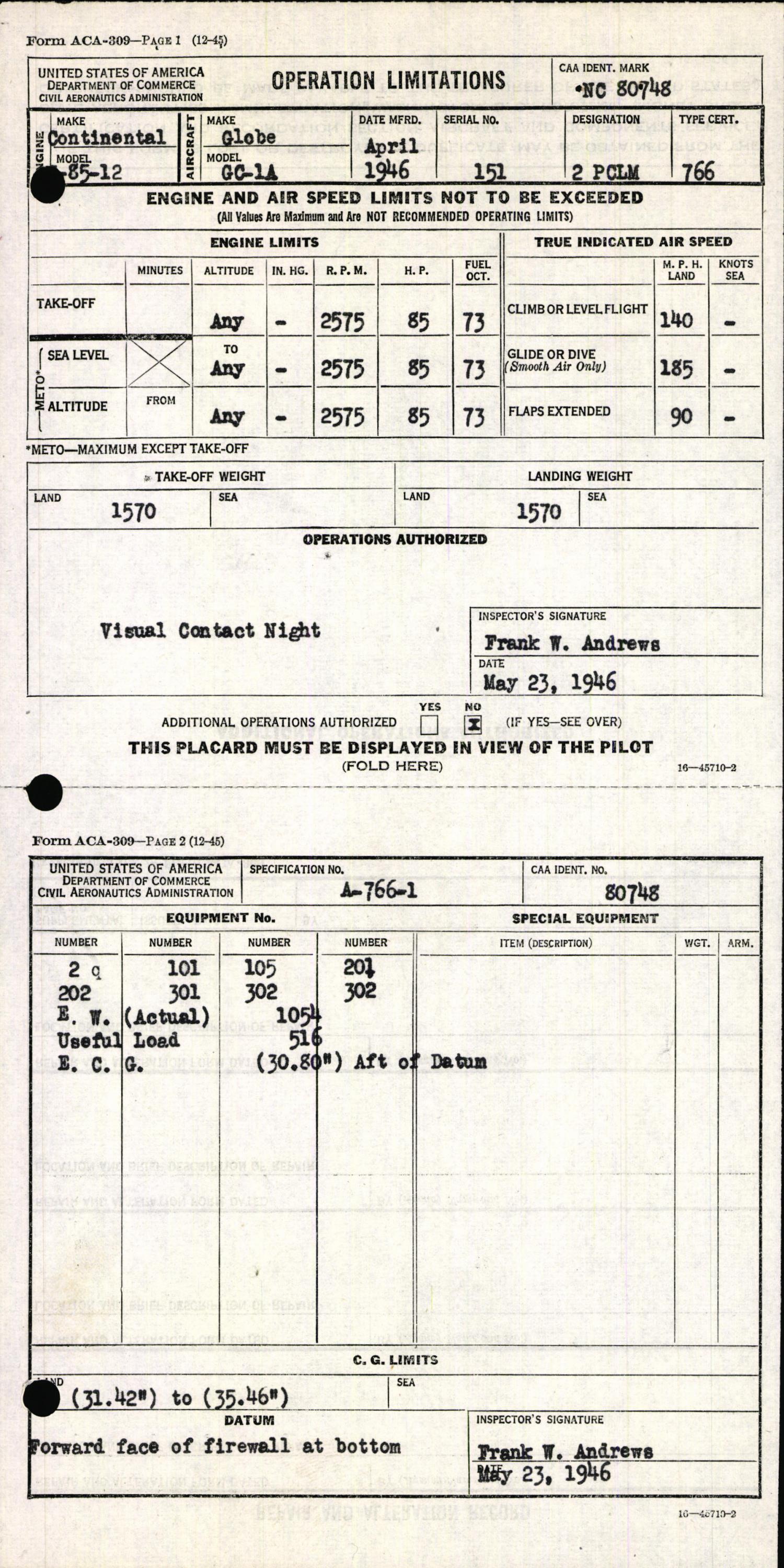 Sample page 5 from AirCorps Library document: Technical Information for Serial Number 151