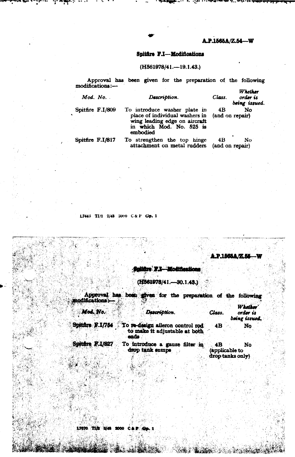 Sample page 1 from AirCorps Library document: Spitfire F.I Modifications 809 and 817