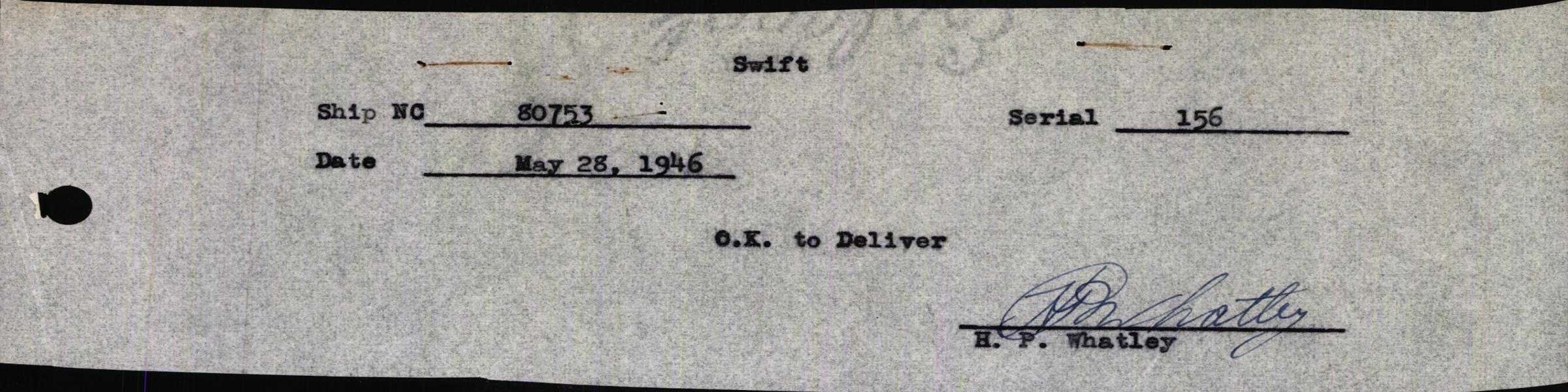 Sample page 3 from AirCorps Library document: Technical Information for Serial Number 156