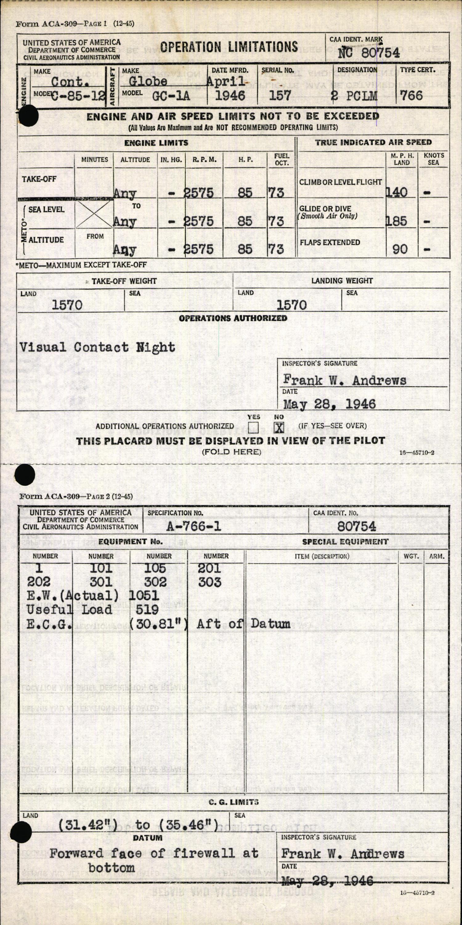 Sample page 5 from AirCorps Library document: Technical Information for Serial Number 157