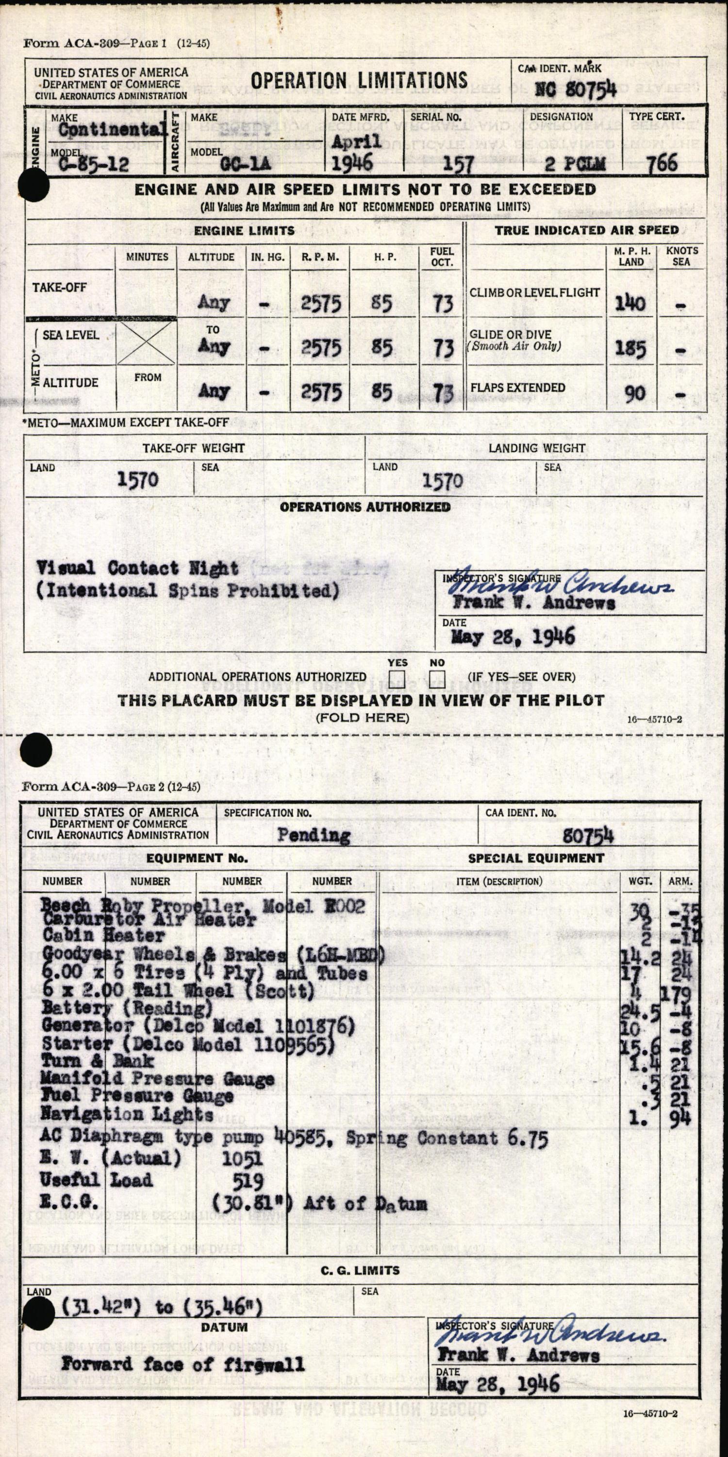 Sample page 7 from AirCorps Library document: Technical Information for Serial Number 157