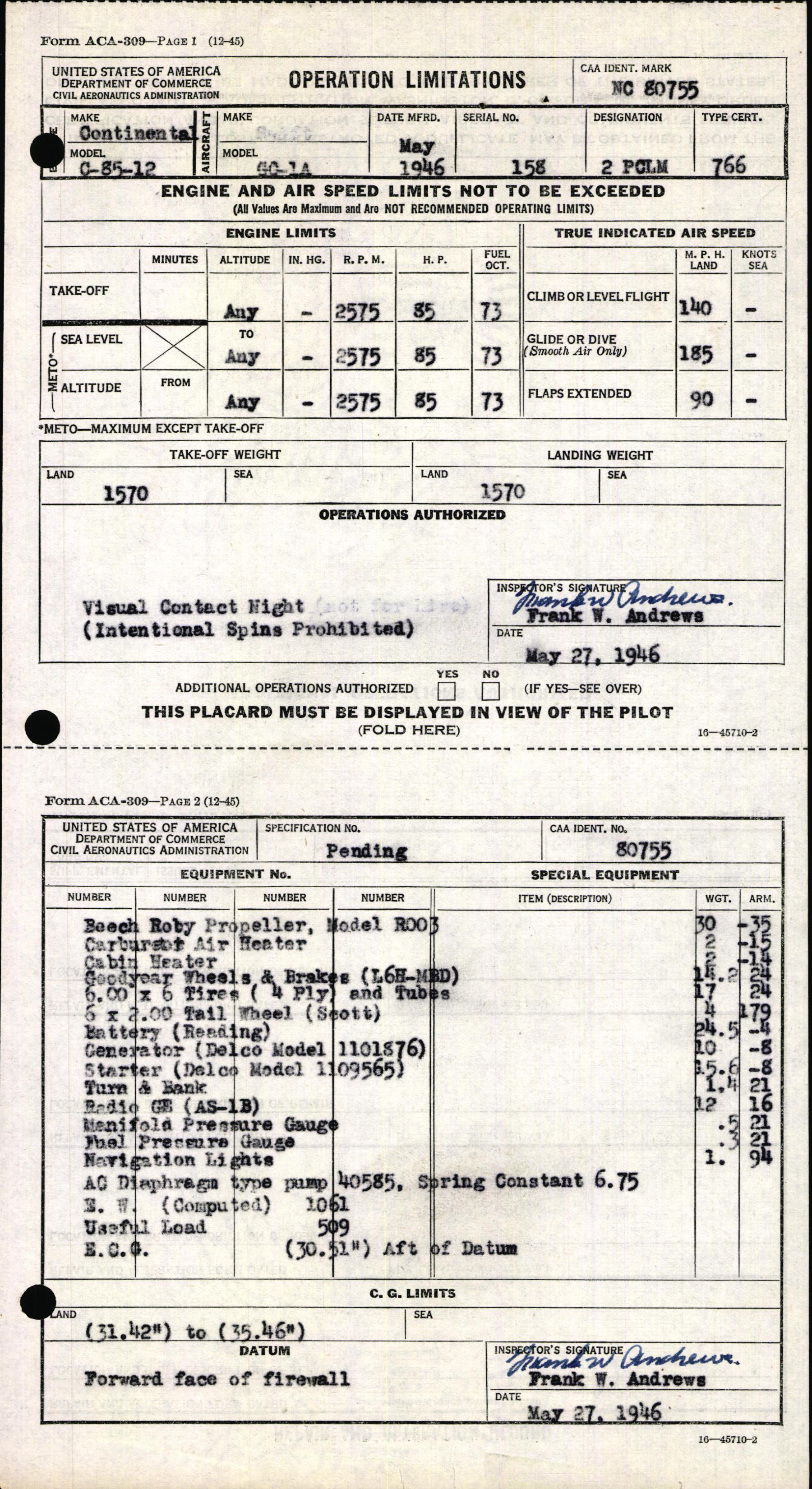 Sample page 7 from AirCorps Library document: Technical Information for Serial Number 158