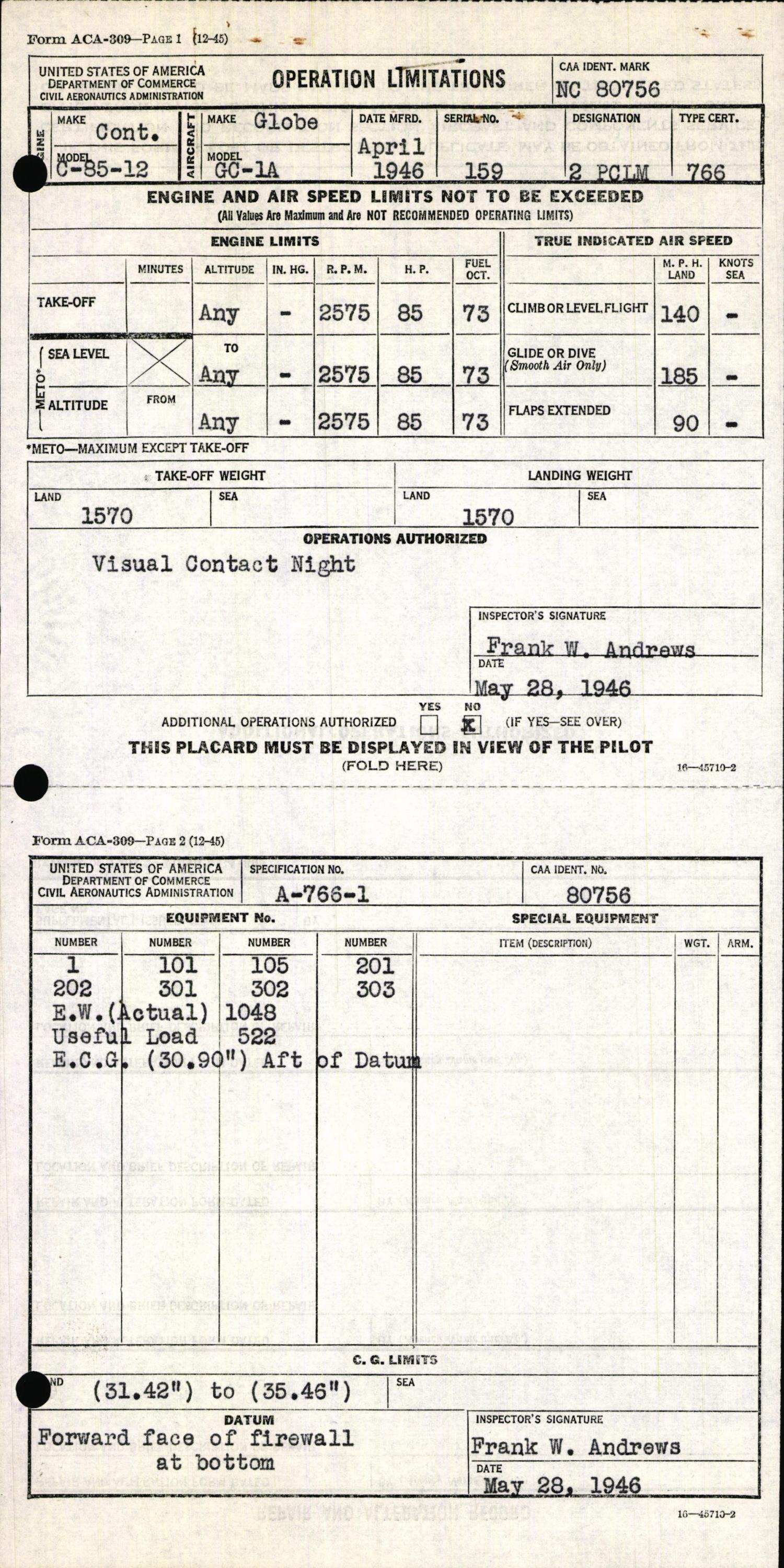 Sample page 5 from AirCorps Library document: Technical Information for Serial Number 159