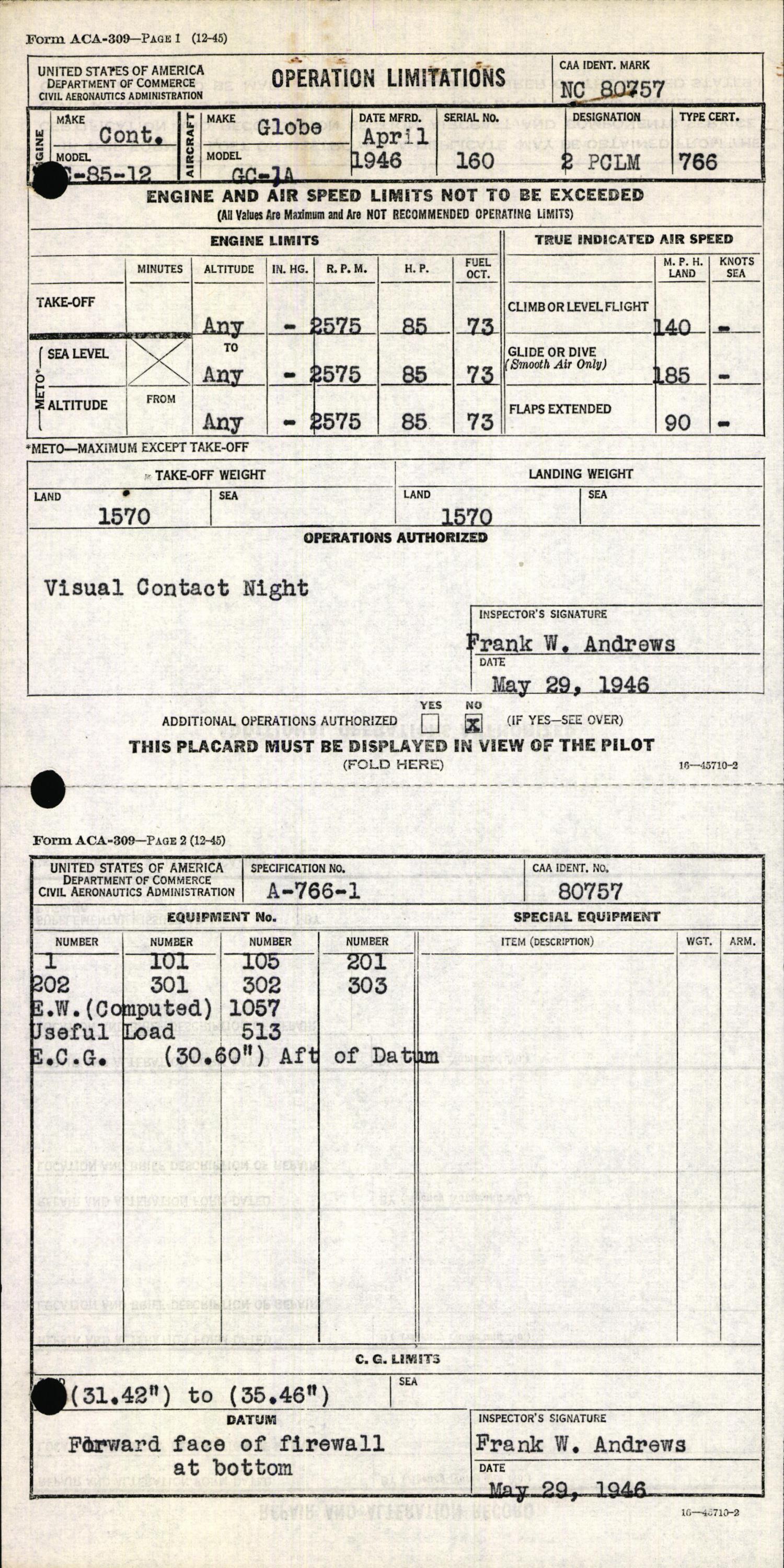 Sample page 5 from AirCorps Library document: Technical Information for Serial Number 160