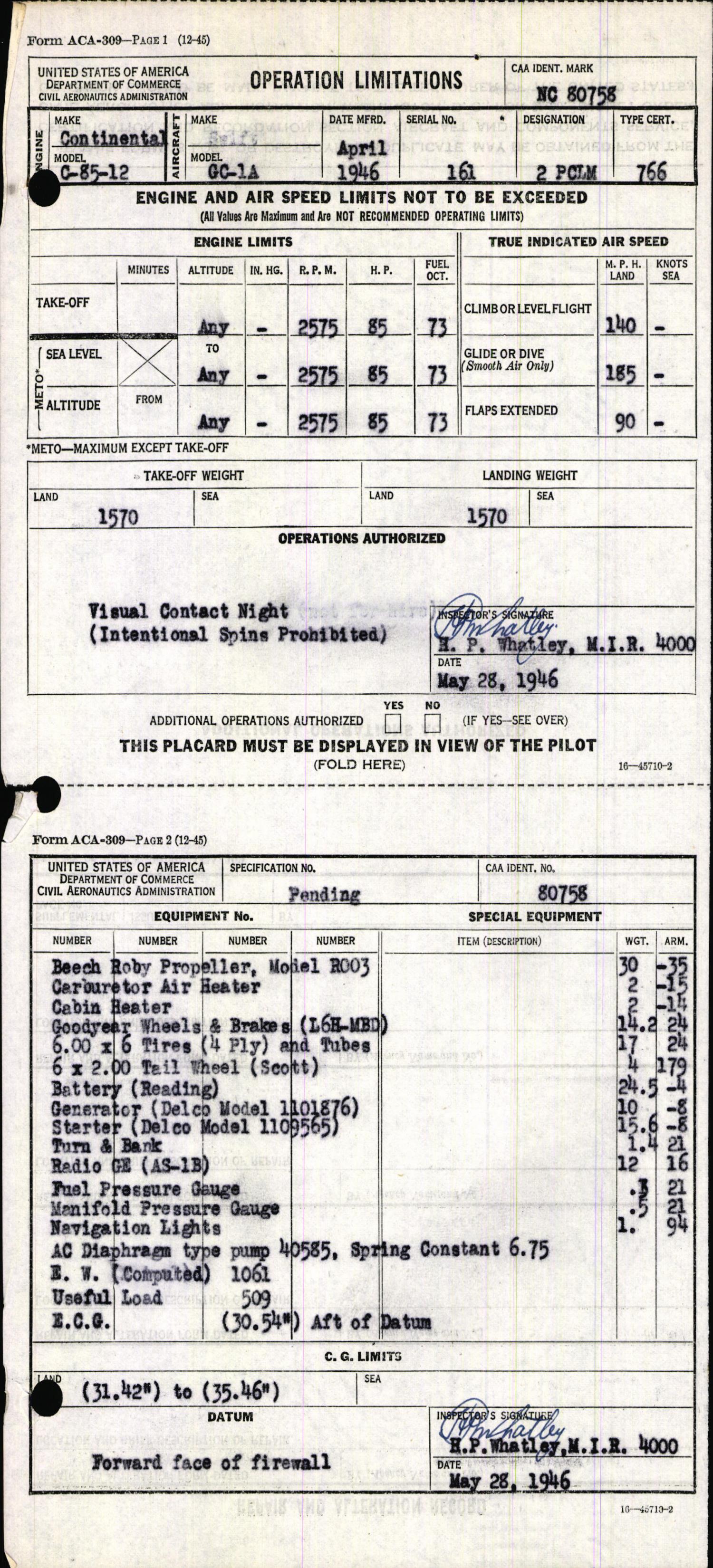 Sample page 7 from AirCorps Library document: Technical Information for Serial Number 161