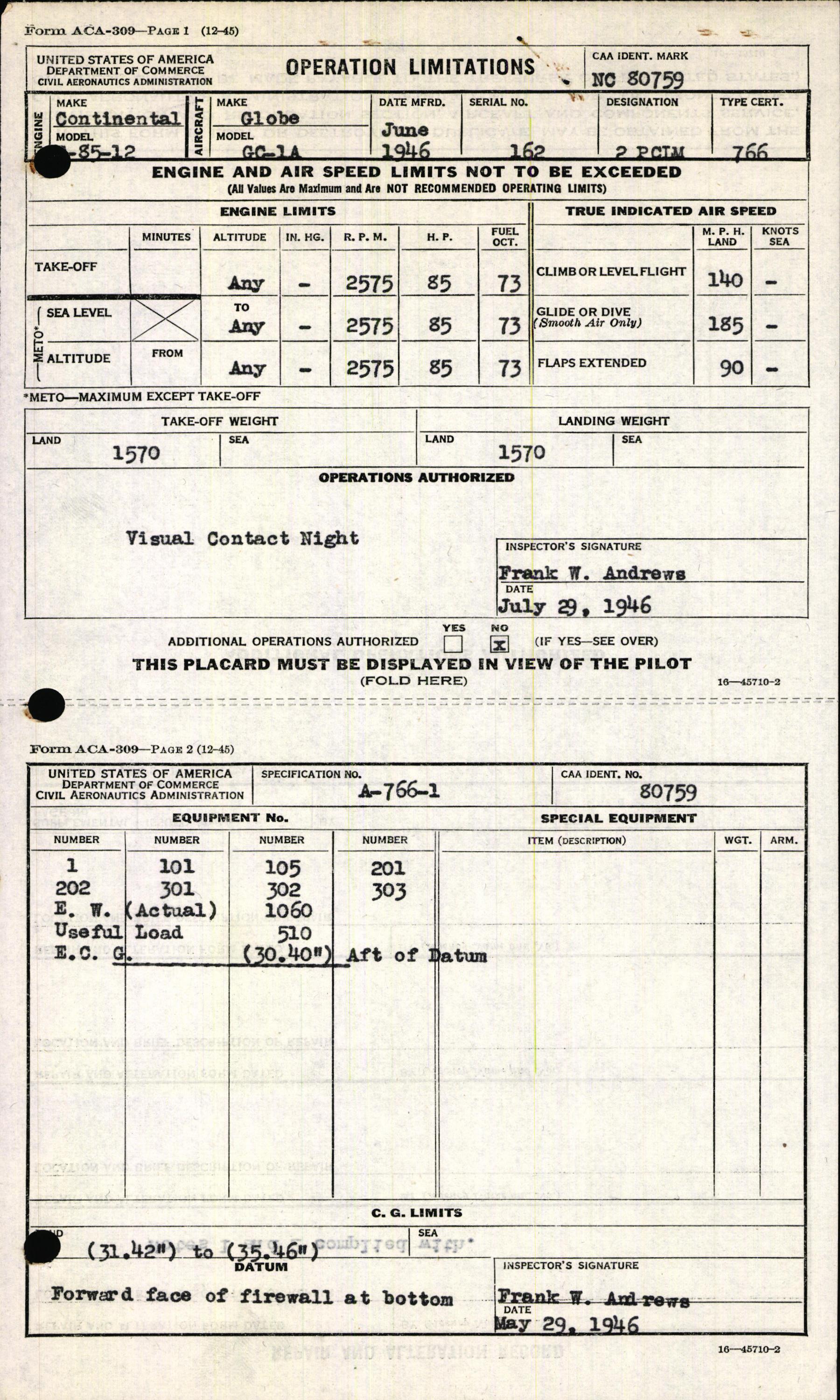 Sample page 5 from AirCorps Library document: Technical Information for Serial Number 162