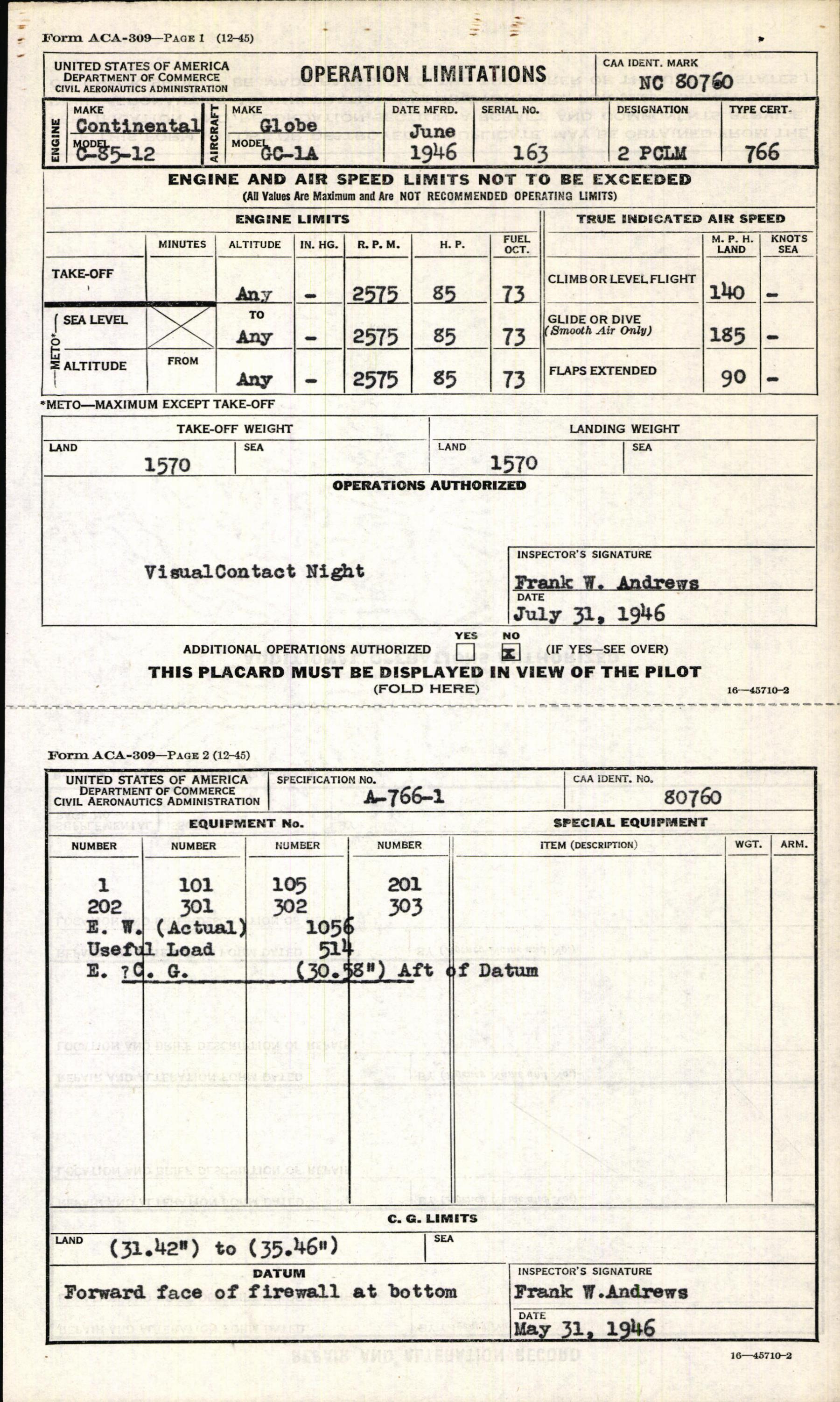 Sample page 5 from AirCorps Library document: Technical Information for Serial Number 163