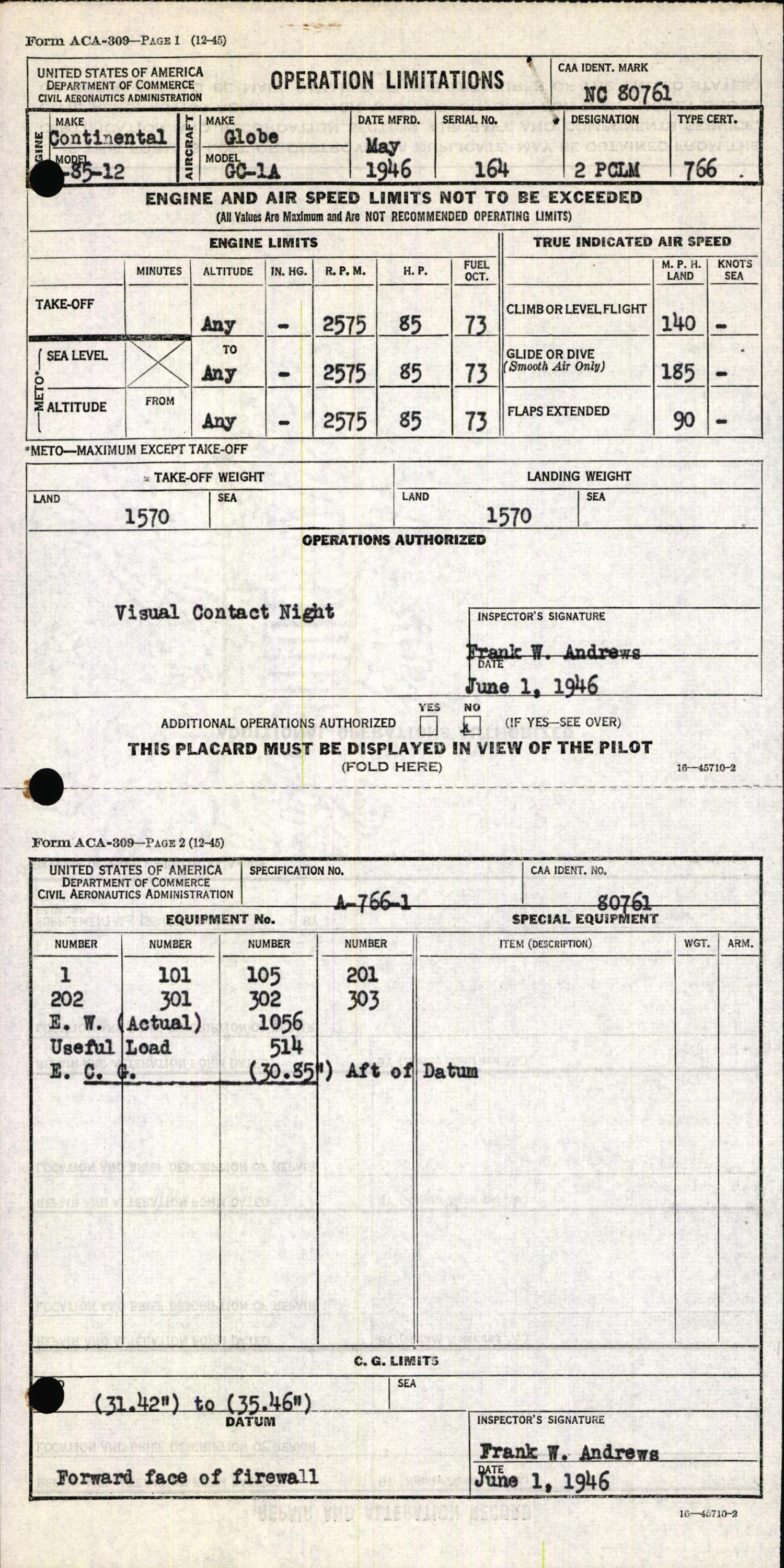 Sample page 5 from AirCorps Library document: Technical Information for Serial Number 164