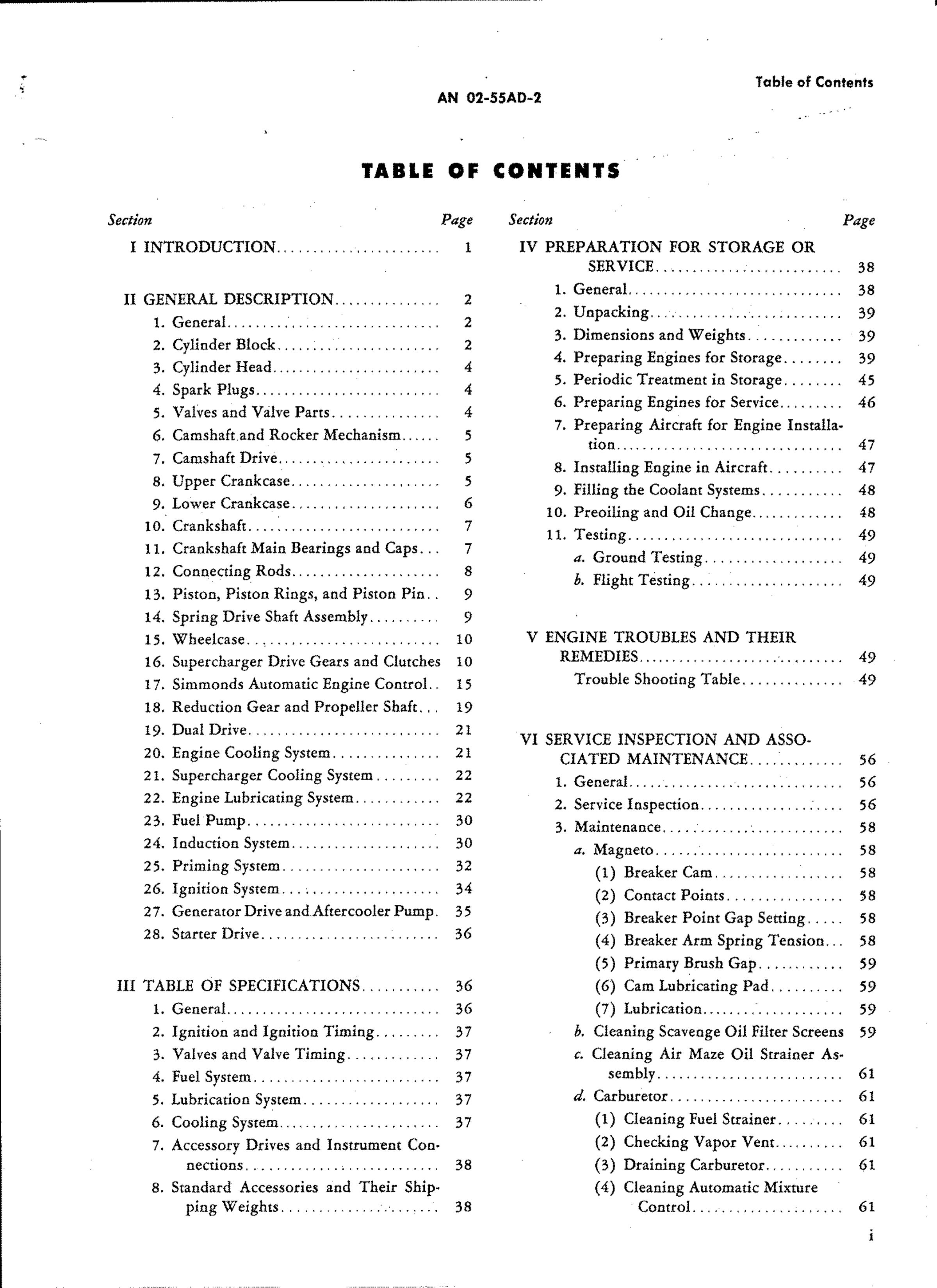 Sample page 3 from AirCorps Library document: Service Instructions for Model V-1650-9 Aircraft Engines