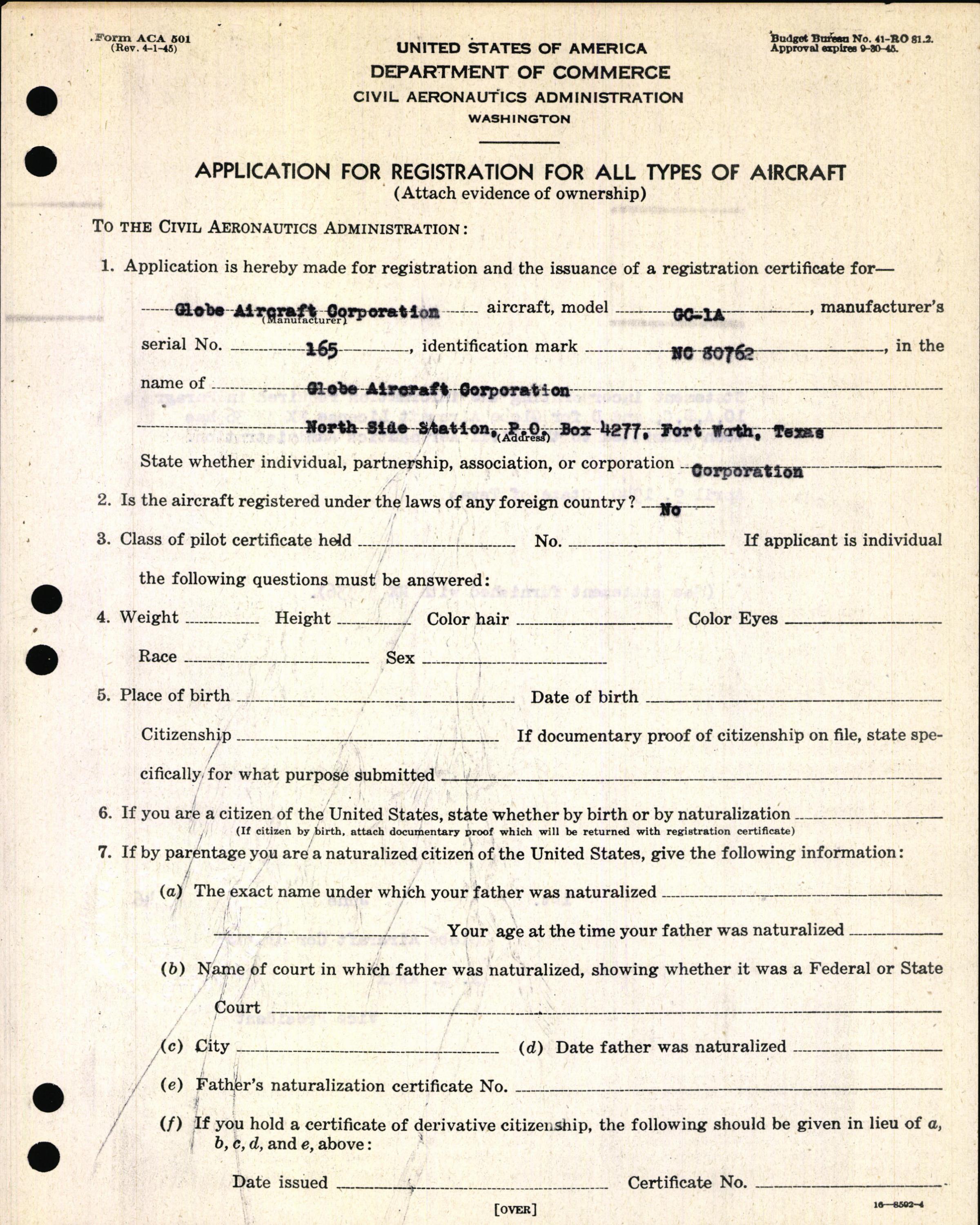 Sample page 7 from AirCorps Library document: Technical Information for Serial Number 165