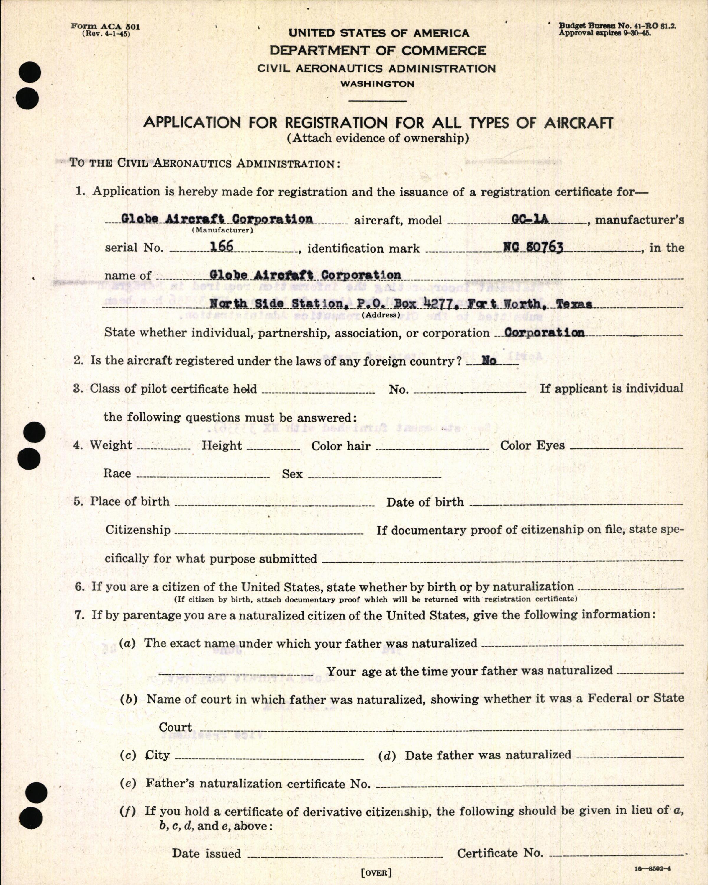 Sample page 7 from AirCorps Library document: Technical Information for Serial Number 166