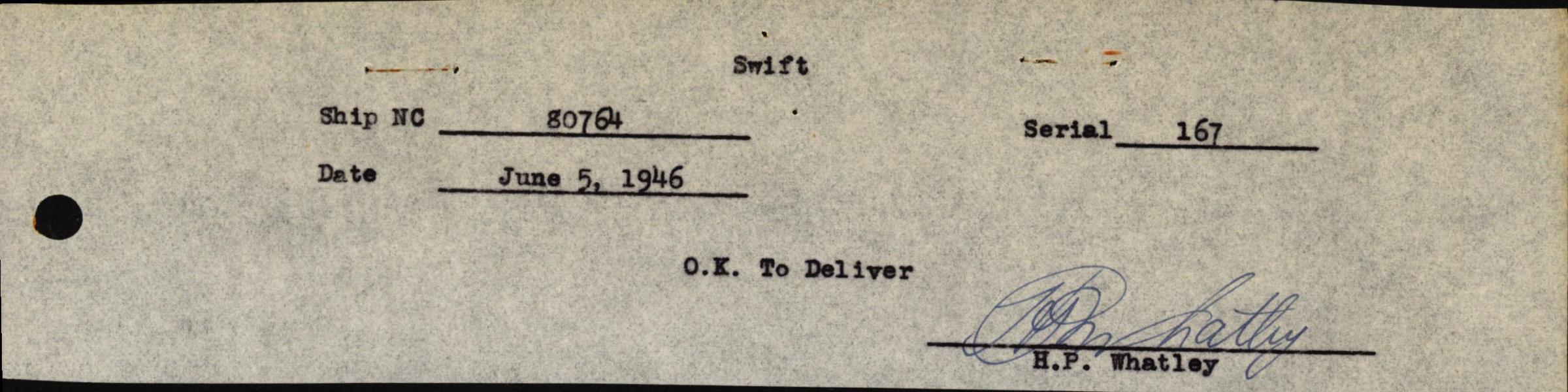 Sample page 3 from AirCorps Library document: Technical Information for Serial Number 167