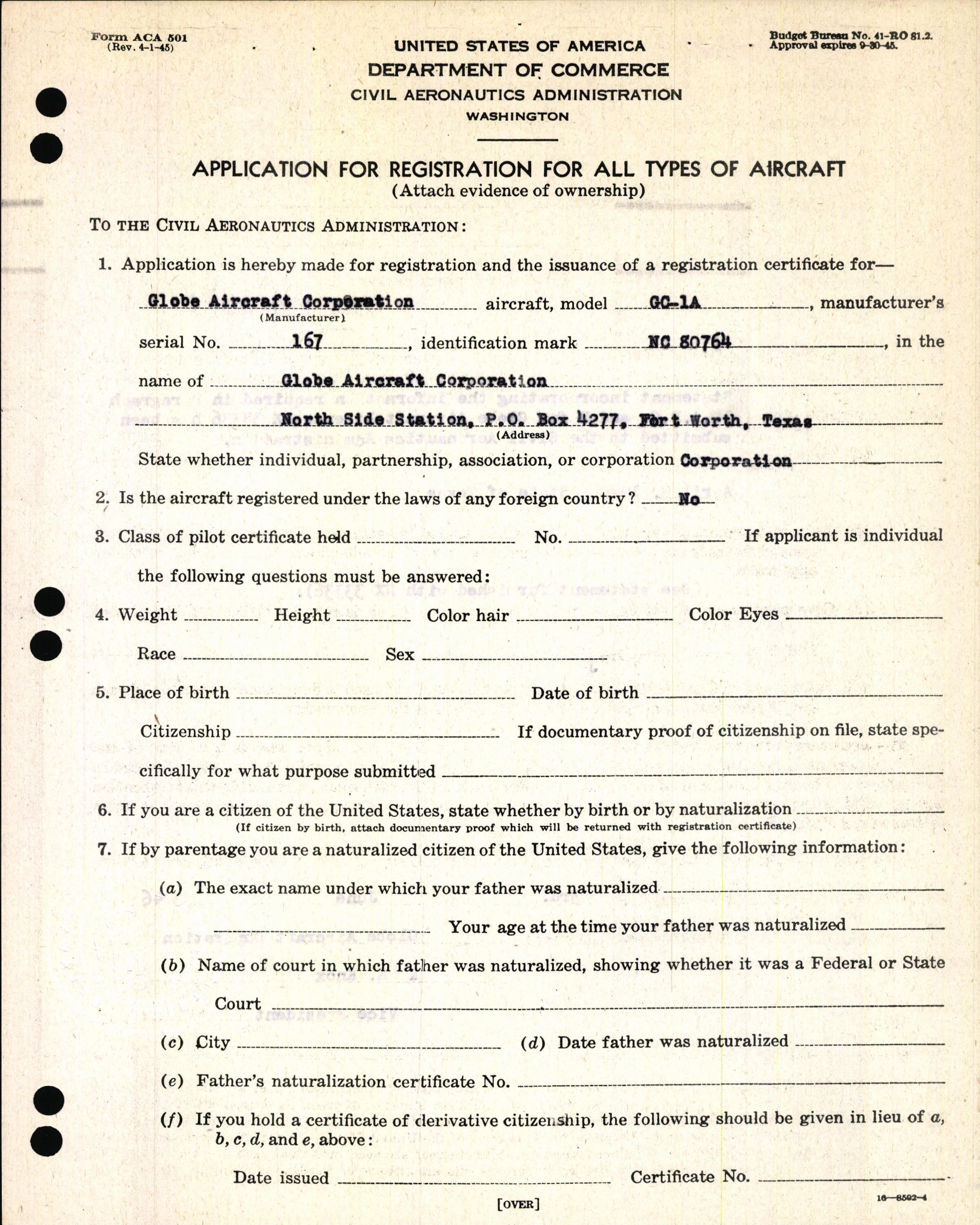 Sample page 7 from AirCorps Library document: Technical Information for Serial Number 167