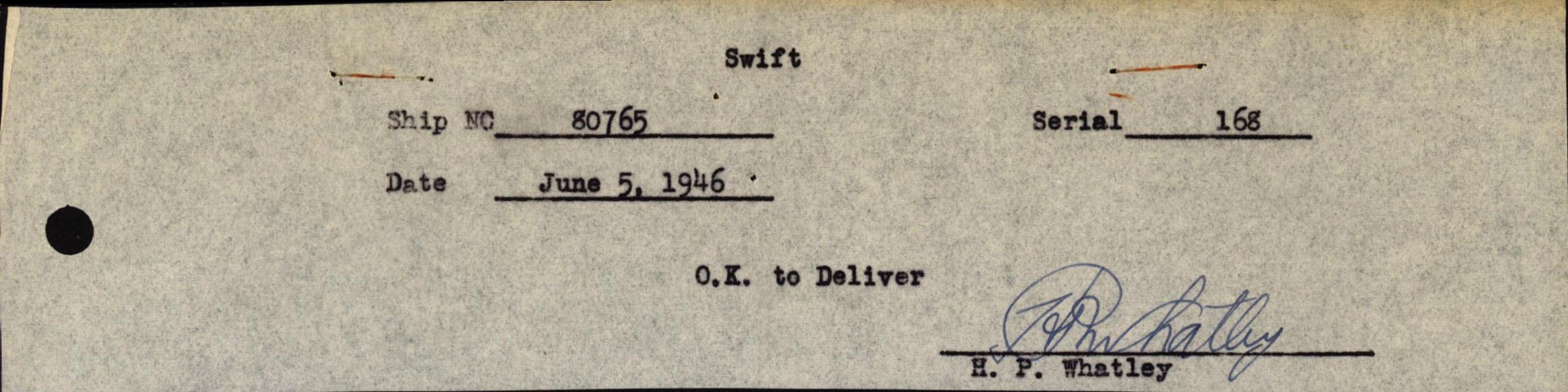 Sample page 3 from AirCorps Library document: Technical Information for Serial Number 168