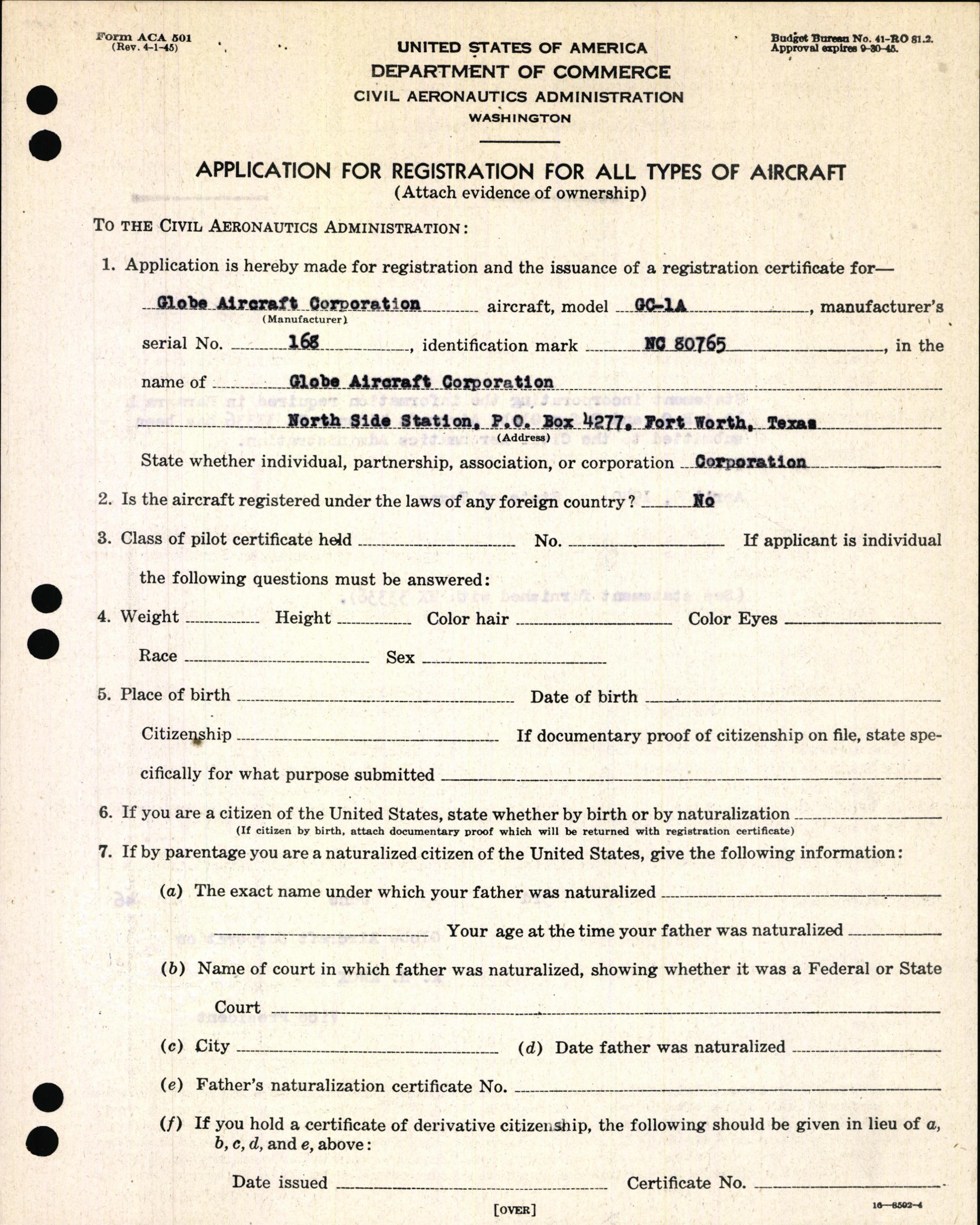 Sample page 7 from AirCorps Library document: Technical Information for Serial Number 168