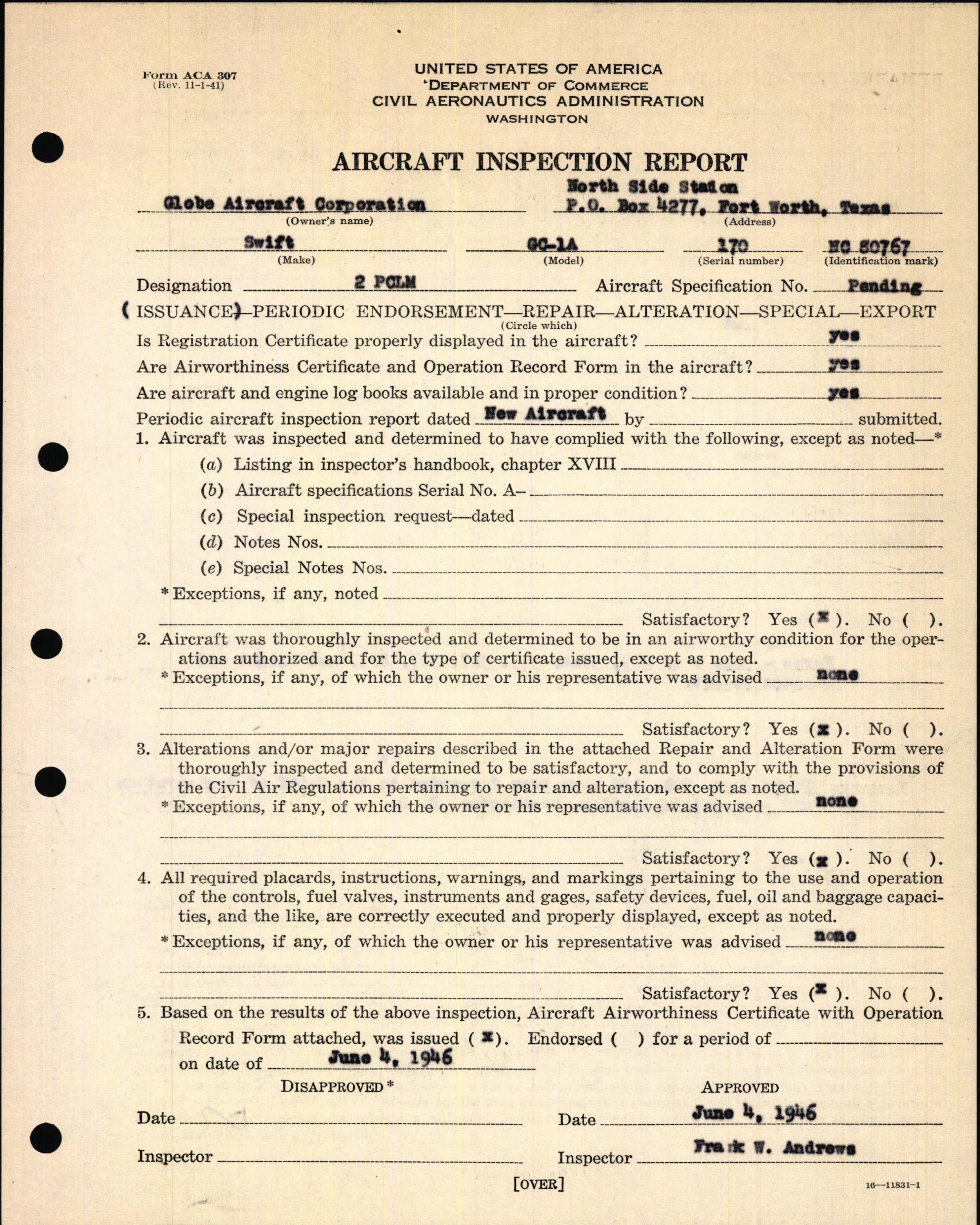 Sample page 7 from AirCorps Library document: Technical Information for Serial Number 170