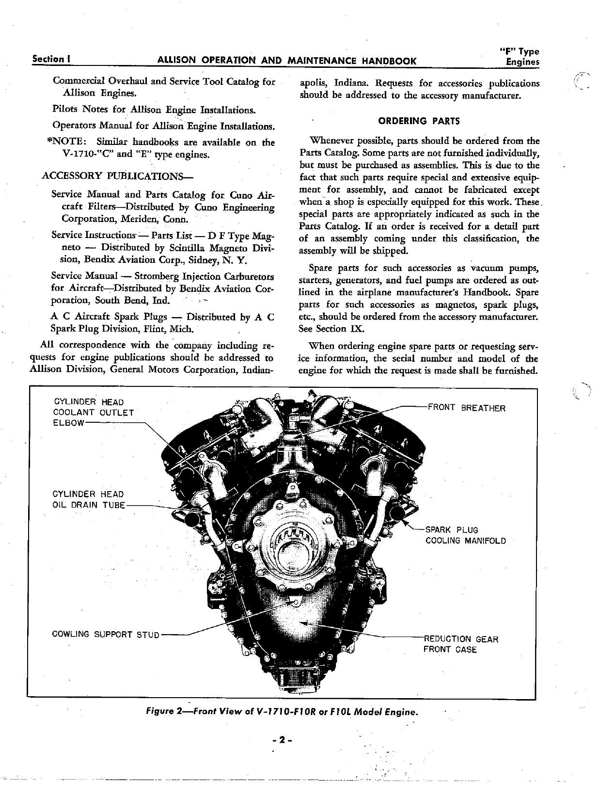 Sample page 8 from AirCorps Library document: Operation and Maintenance for Allison V-1710 F Type Engines - Third Edition