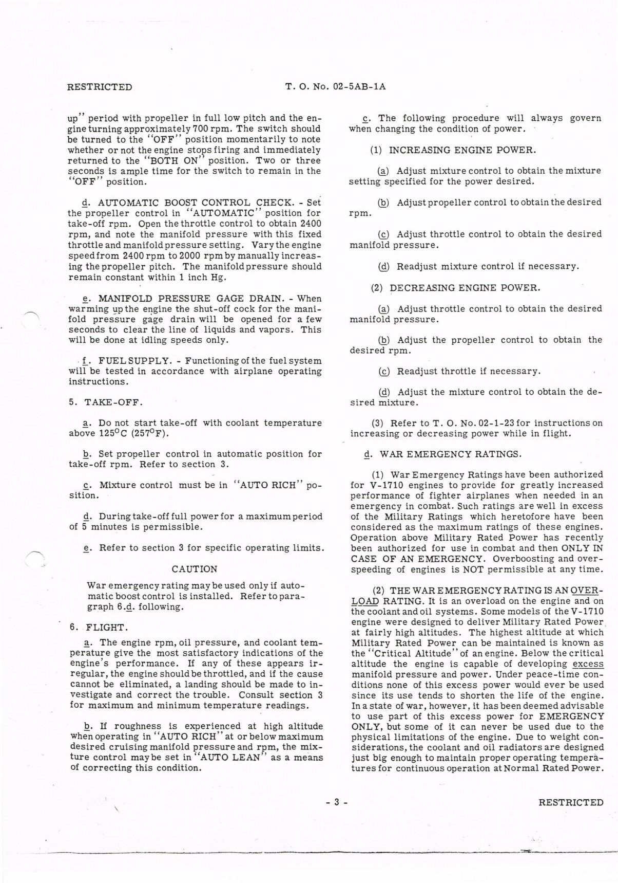 Sample page 7 from AirCorps Library document: Operating Instructions for V-1710-39, V-1710-73, and V-1710-81 Engines