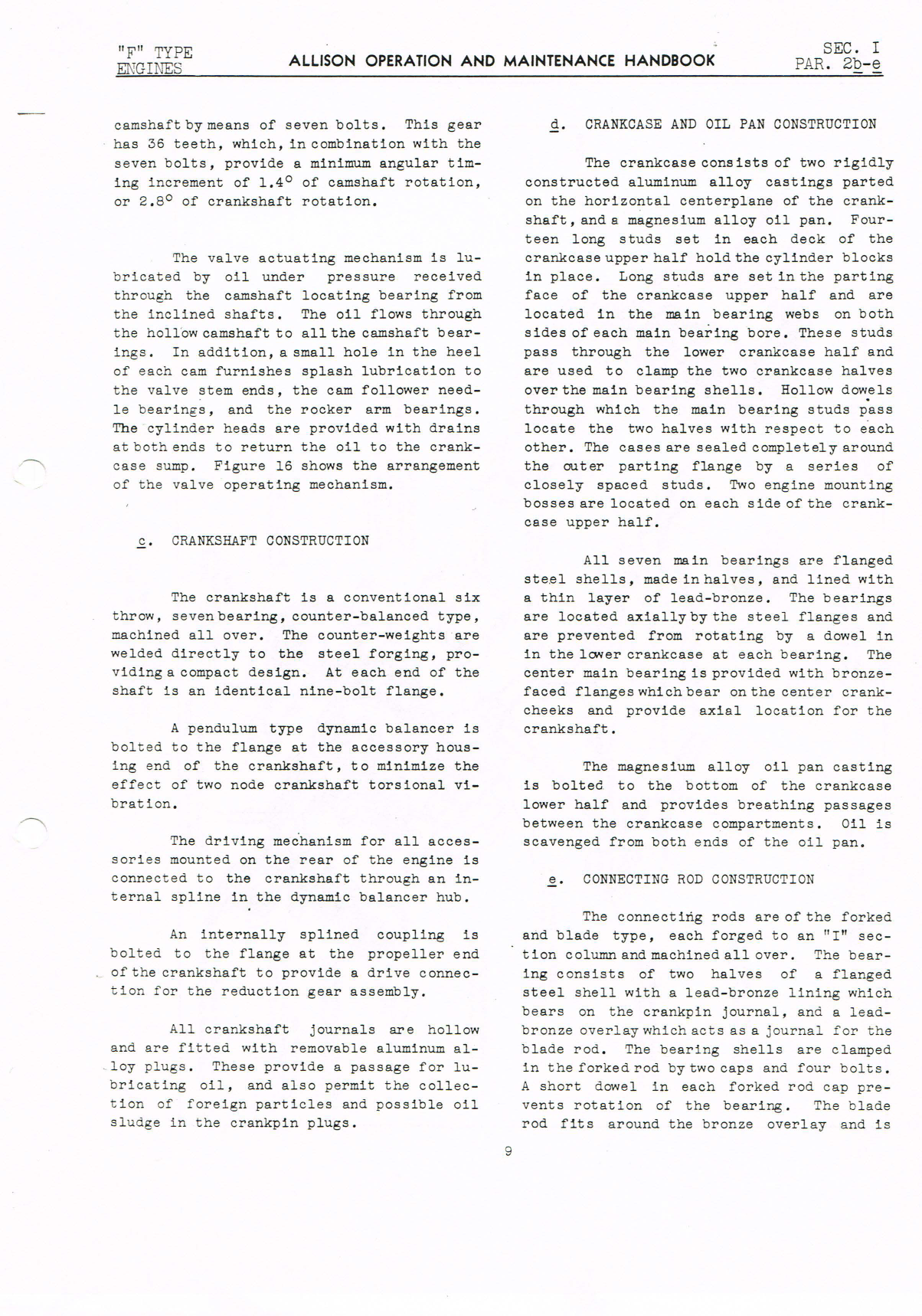 Sample page 9 from AirCorps Library document: Operation, Maintenance and Overhaul for Allison V-1710-F Engines