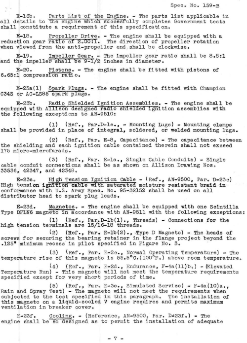 Sample page 7 from AirCorps Library document: Model Specification for Allison V-1710-73 Engine