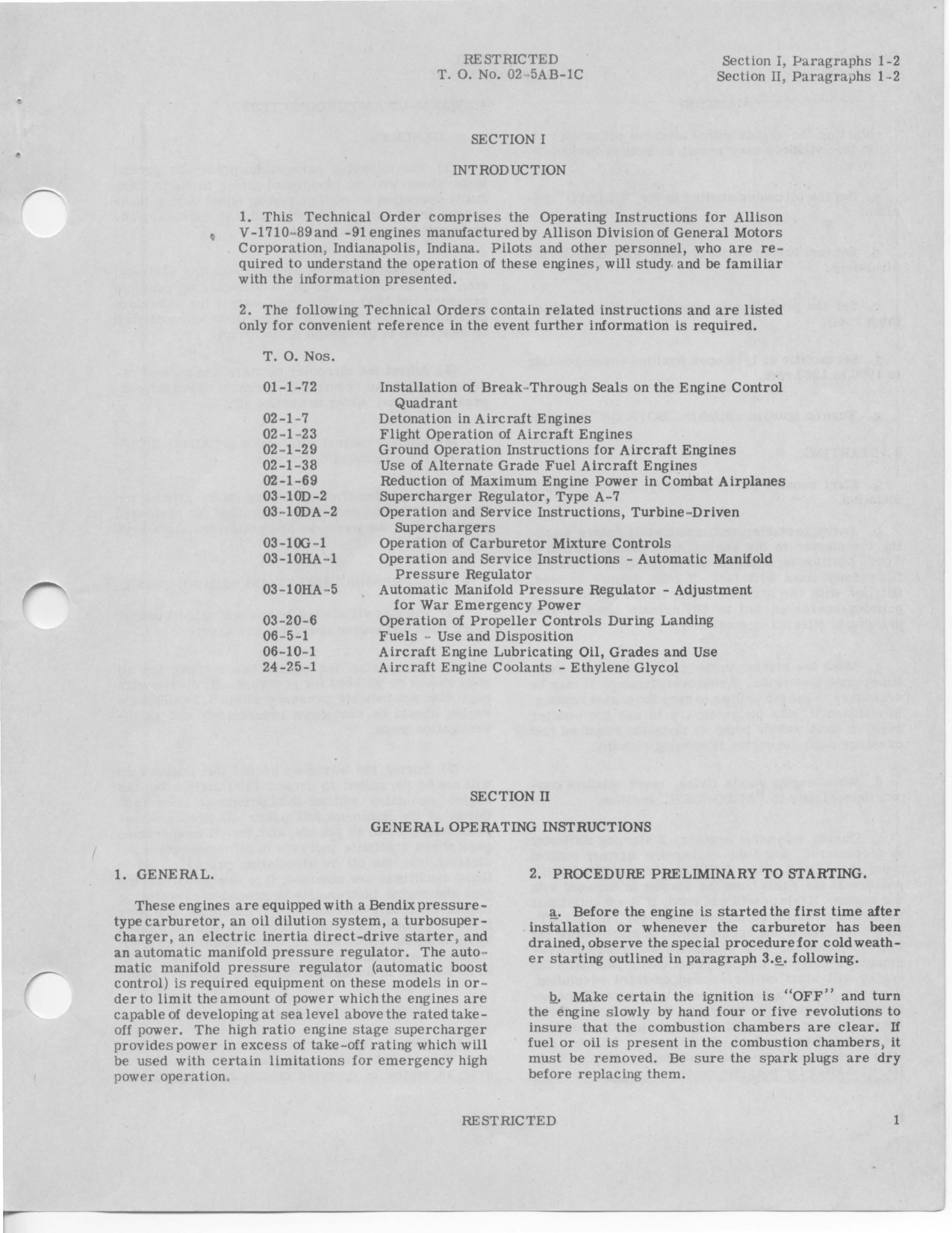 Sample page 5 from AirCorps Library document: Overhaul Instructions for V-1710-89 and V-1710-91 Engines