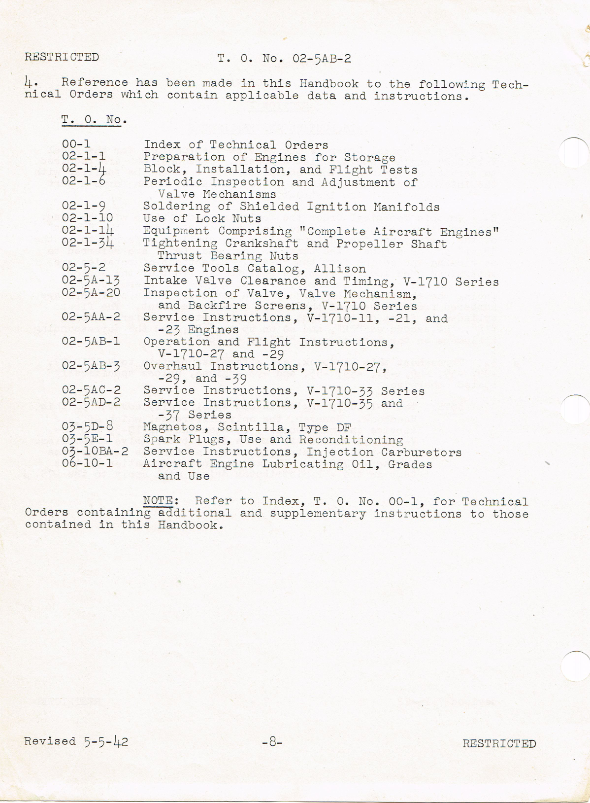 Sample page 9 from AirCorps Library document: Service Instructions for the V-1710 Series Aircraft Engines