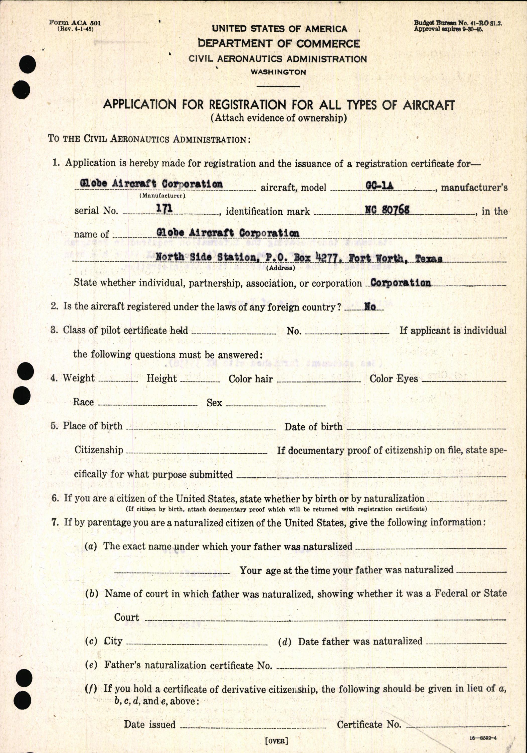 Sample page 7 from AirCorps Library document: Technical Information for Serial Number 171