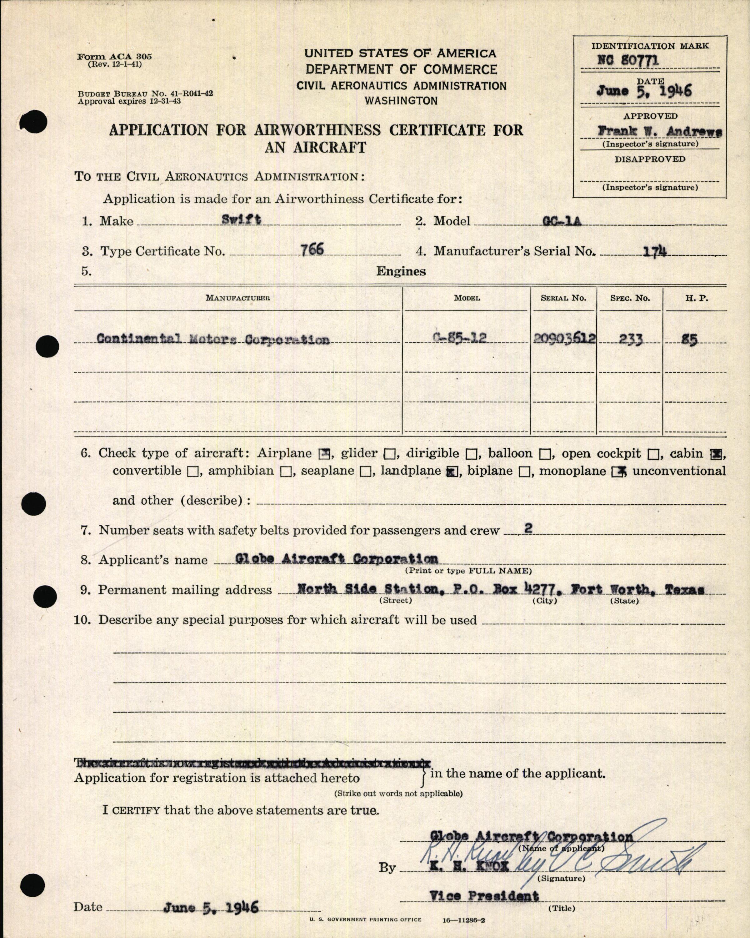 Sample page 5 from AirCorps Library document: Technical Information for Serial Number 174