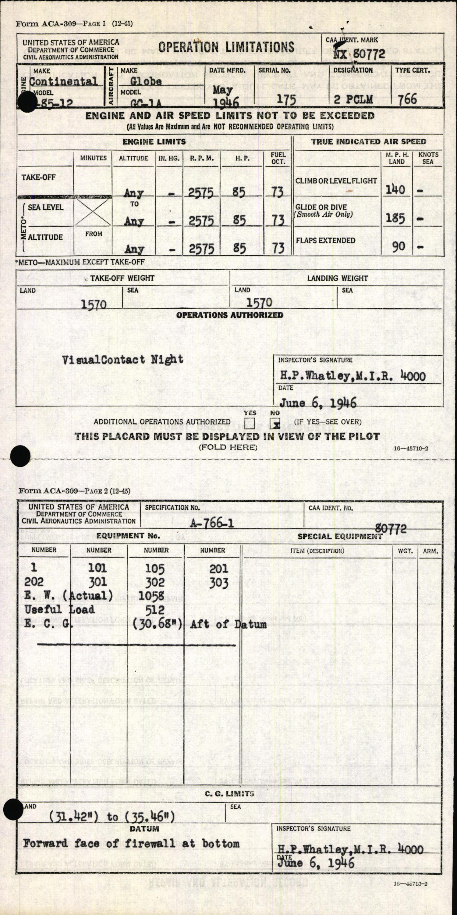 Sample page 5 from AirCorps Library document: Technical Information for Serial Number 175