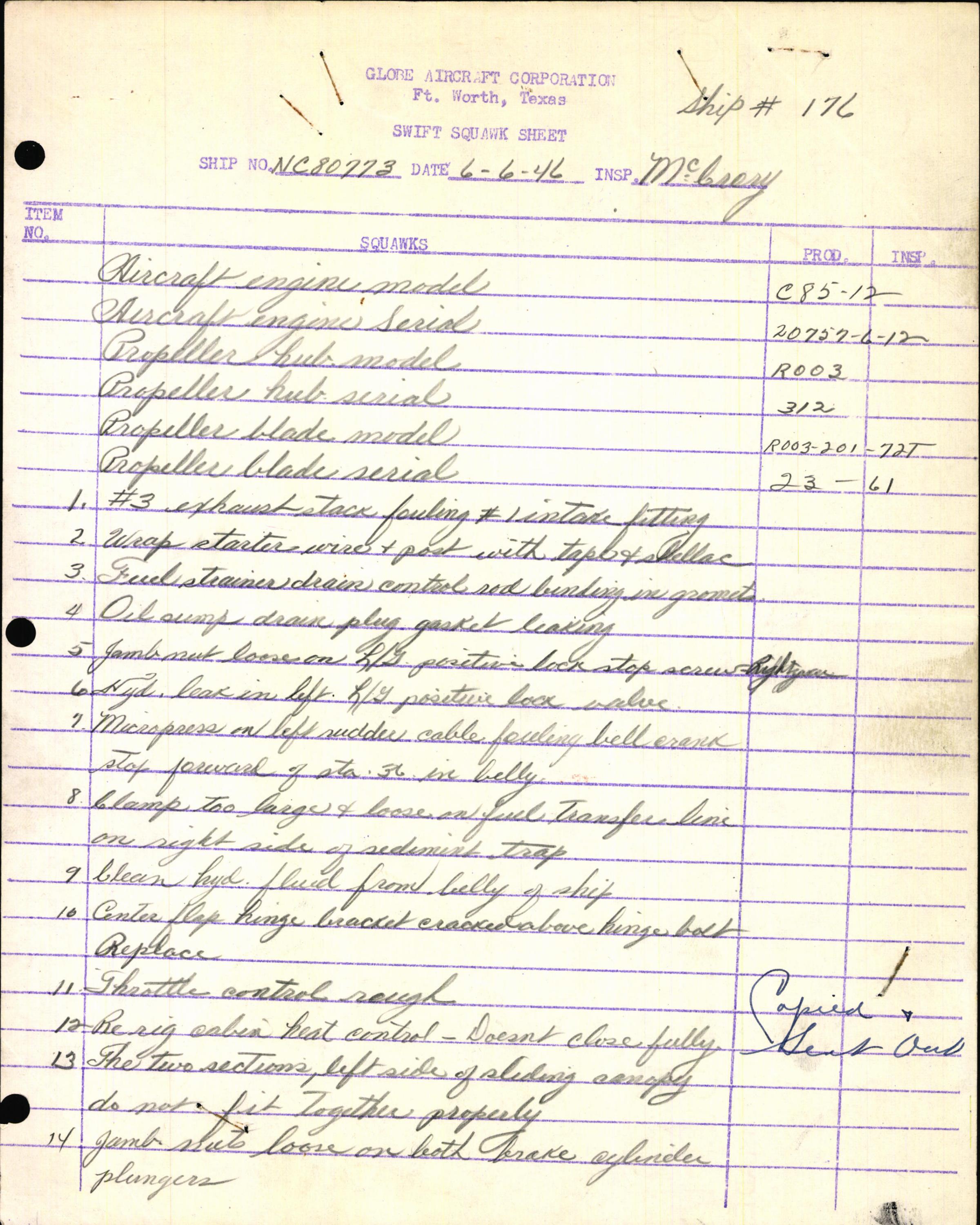 Sample page 7 from AirCorps Library document: Technical Information for Serial Number 176