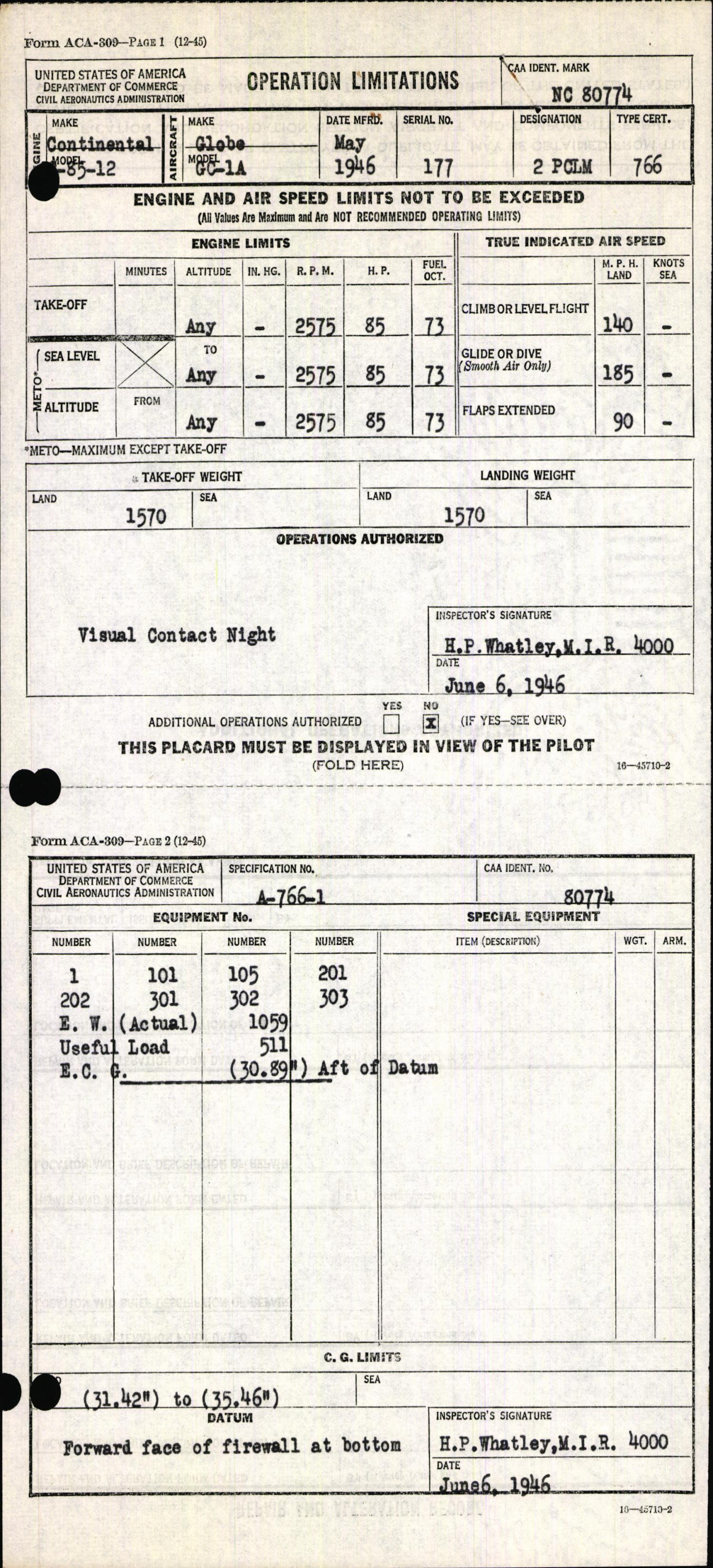 Sample page 5 from AirCorps Library document: Technical Information for Serial Number 177