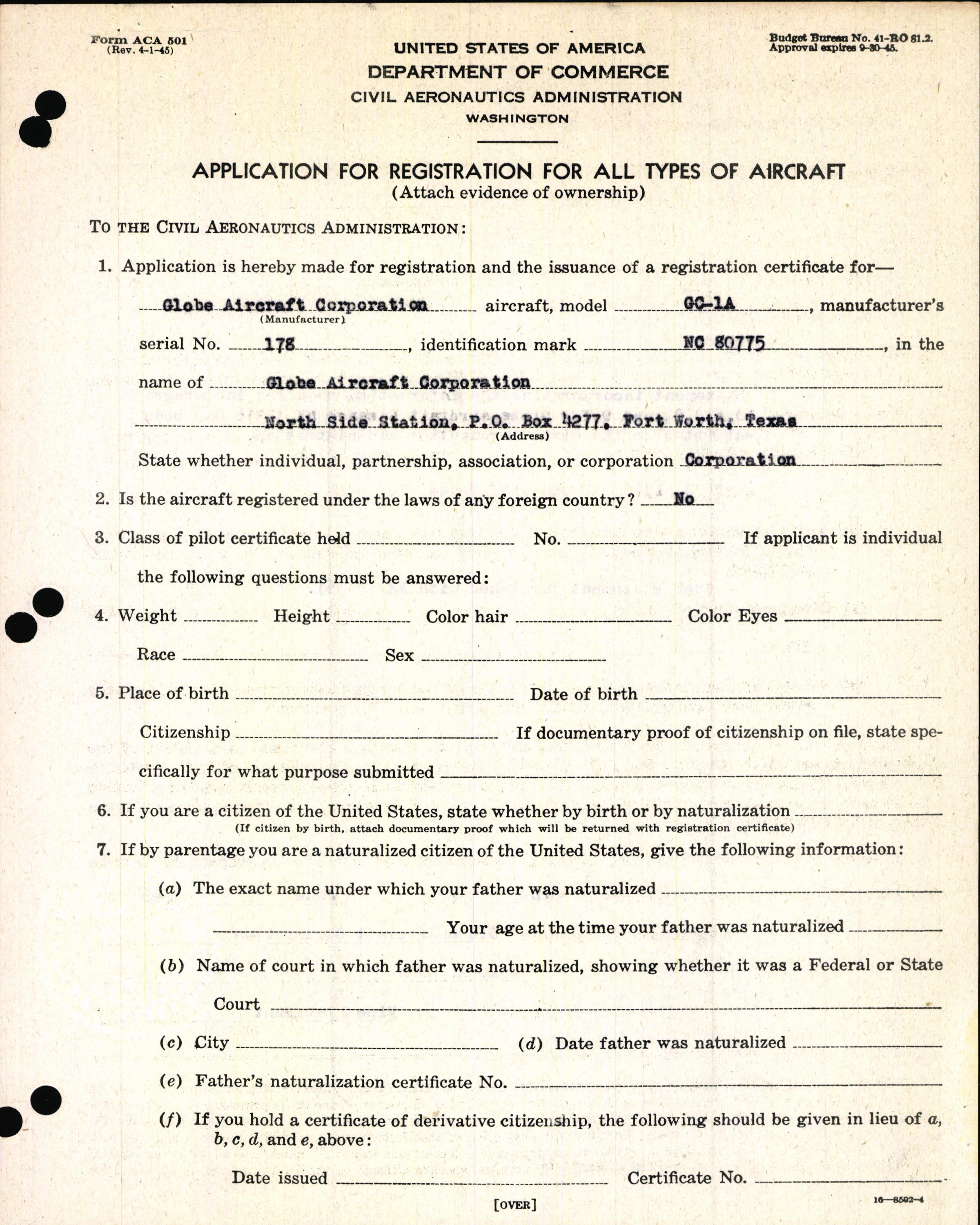 Sample page 7 from AirCorps Library document: Technical Information for Serial Number 178