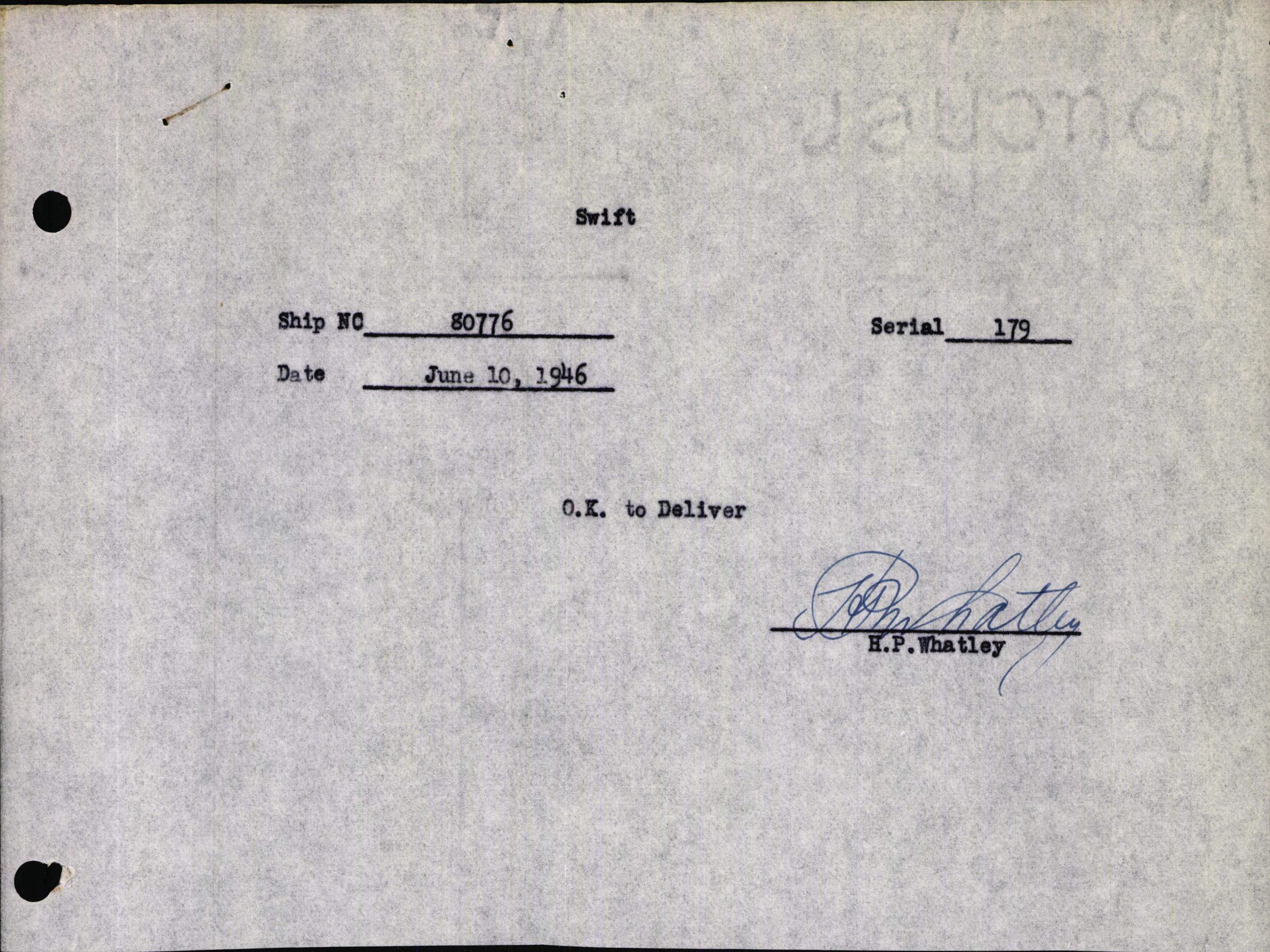 Sample page 3 from AirCorps Library document: Technical Information for Serial Number 179
