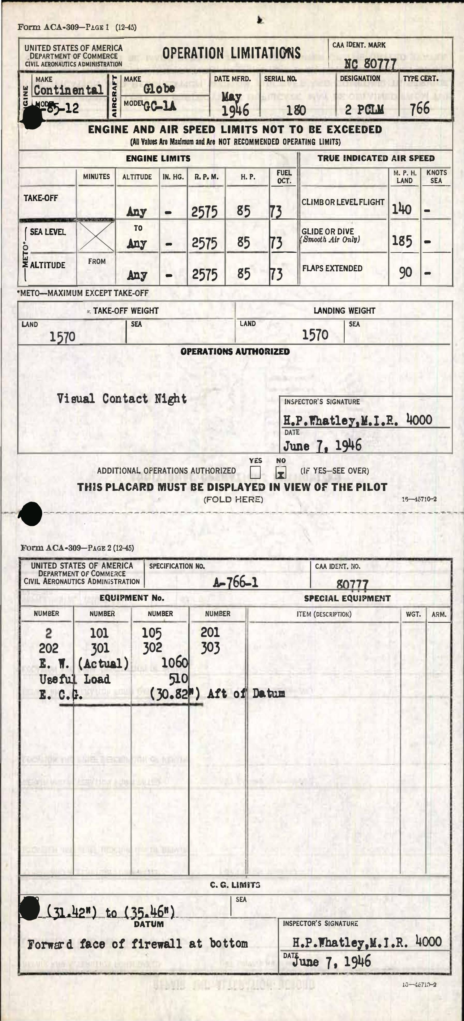 Sample page 7 from AirCorps Library document: Technical Information for Serial Number 179