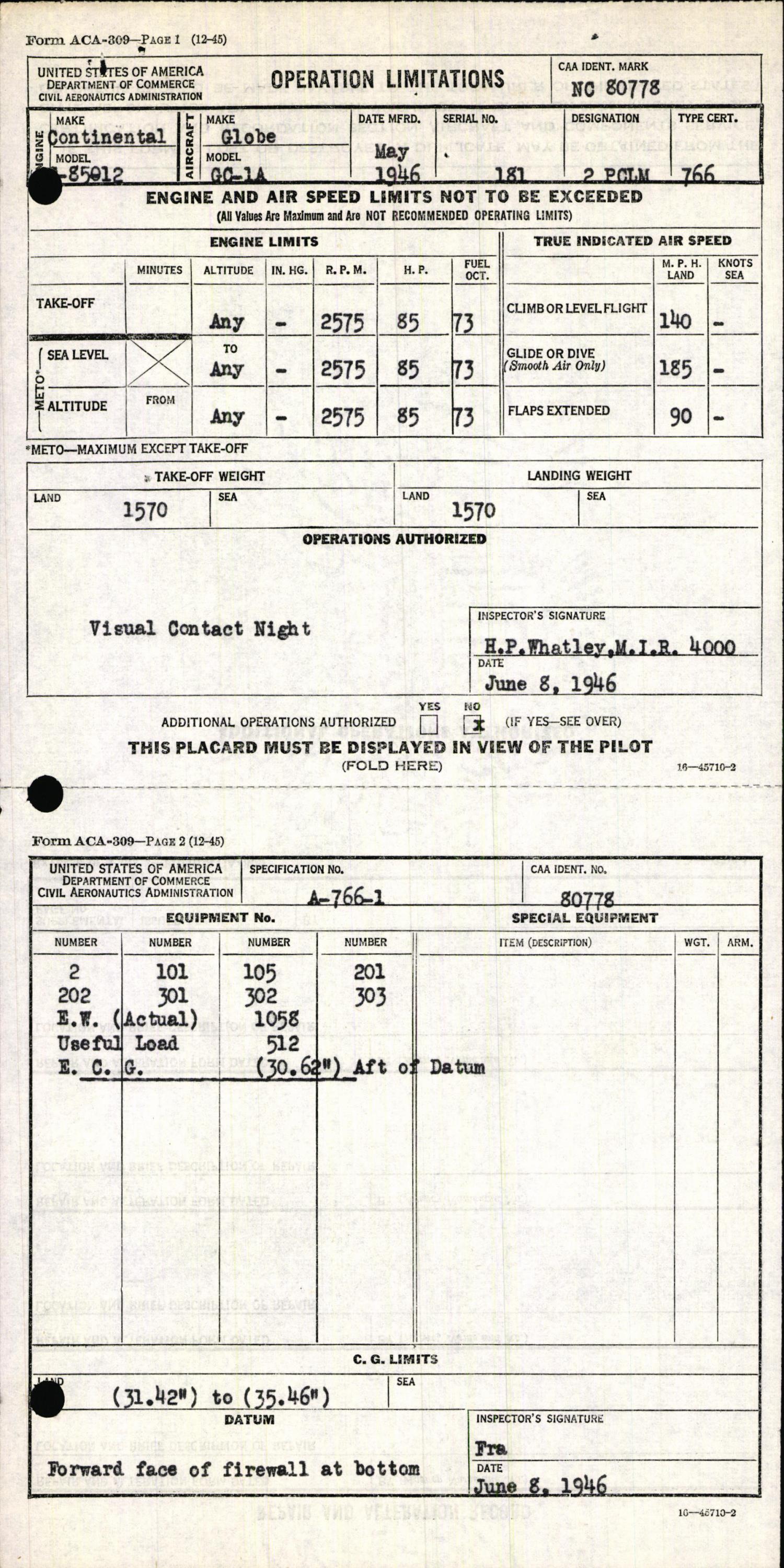 Sample page 5 from AirCorps Library document: Technical Information for Serial Number 181