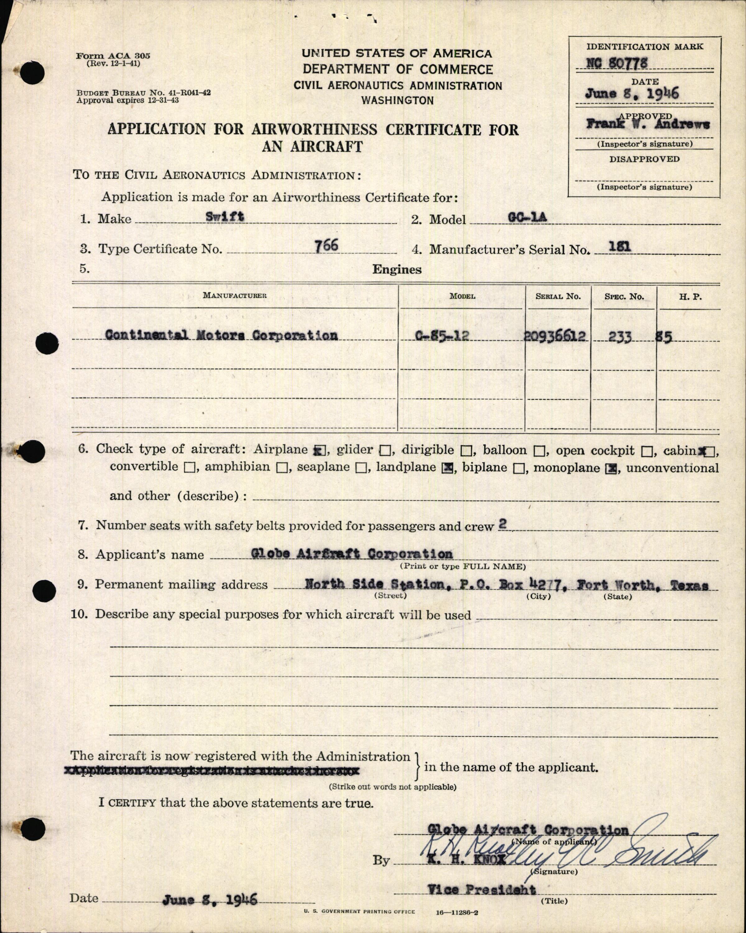 Sample page 7 from AirCorps Library document: Technical Information for Serial Number 181