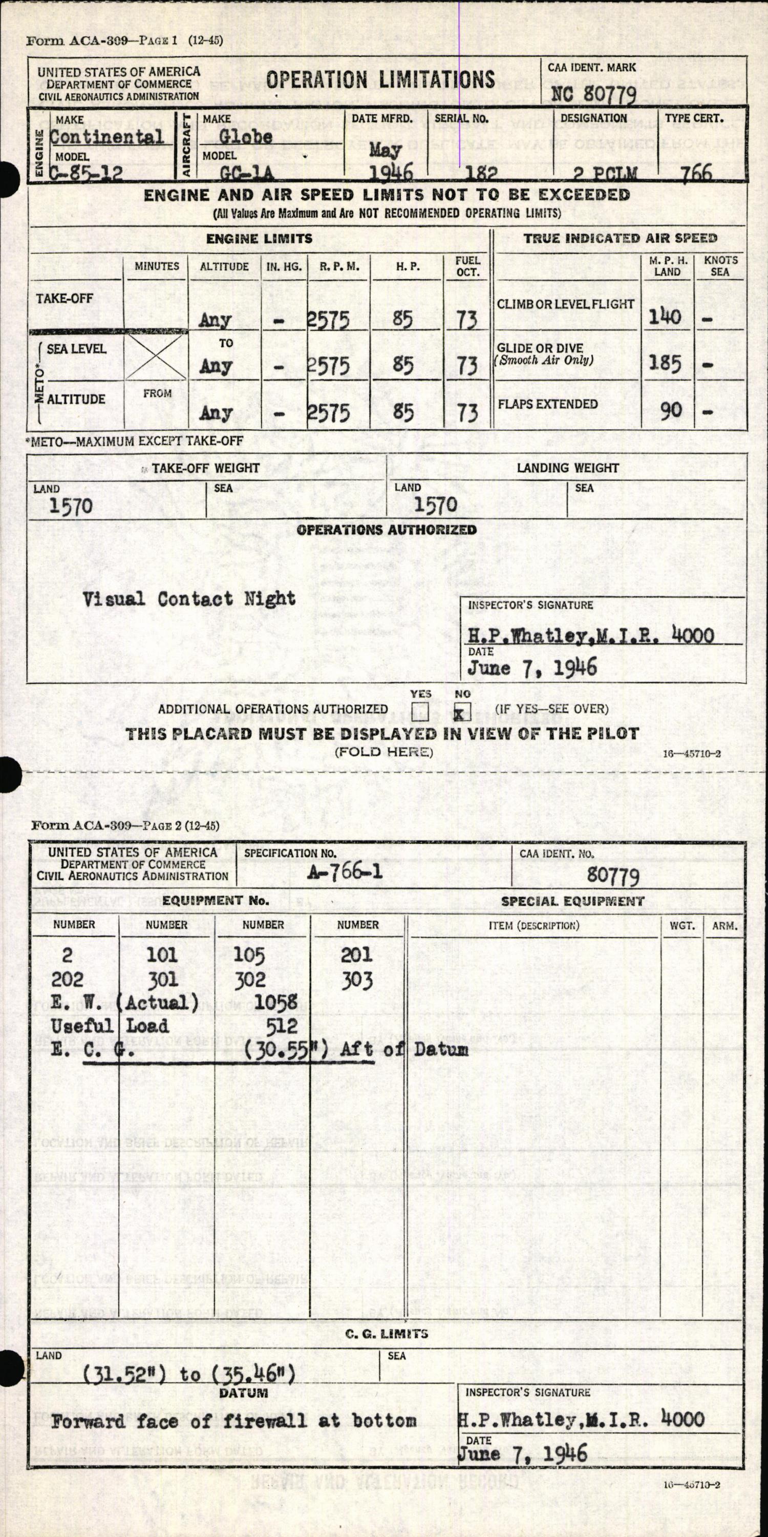 Sample page 5 from AirCorps Library document: Technical Information for Serial Number 182