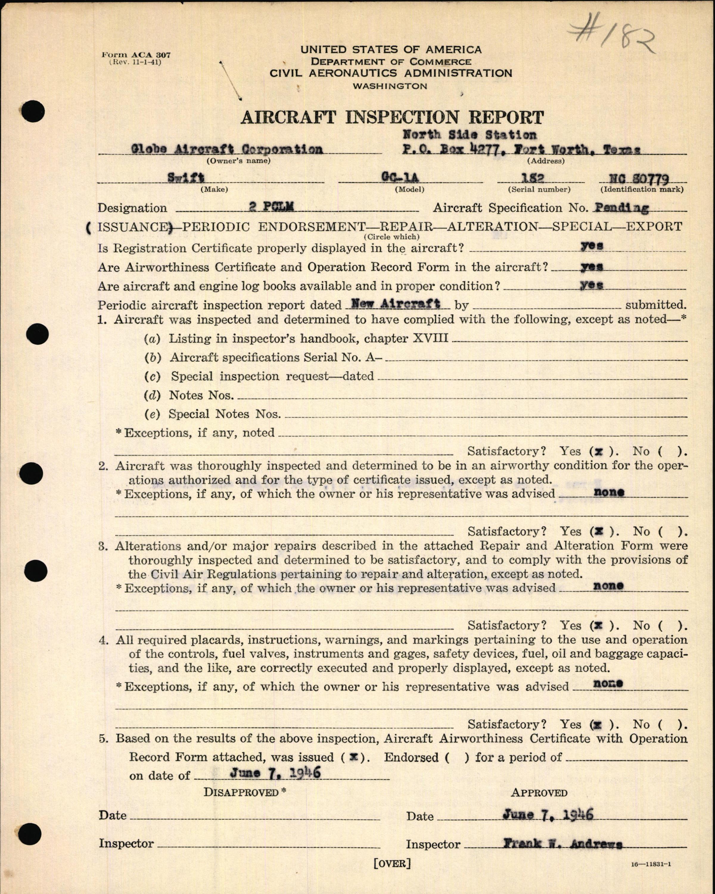 Sample page 7 from AirCorps Library document: Technical Information for Serial Number 182