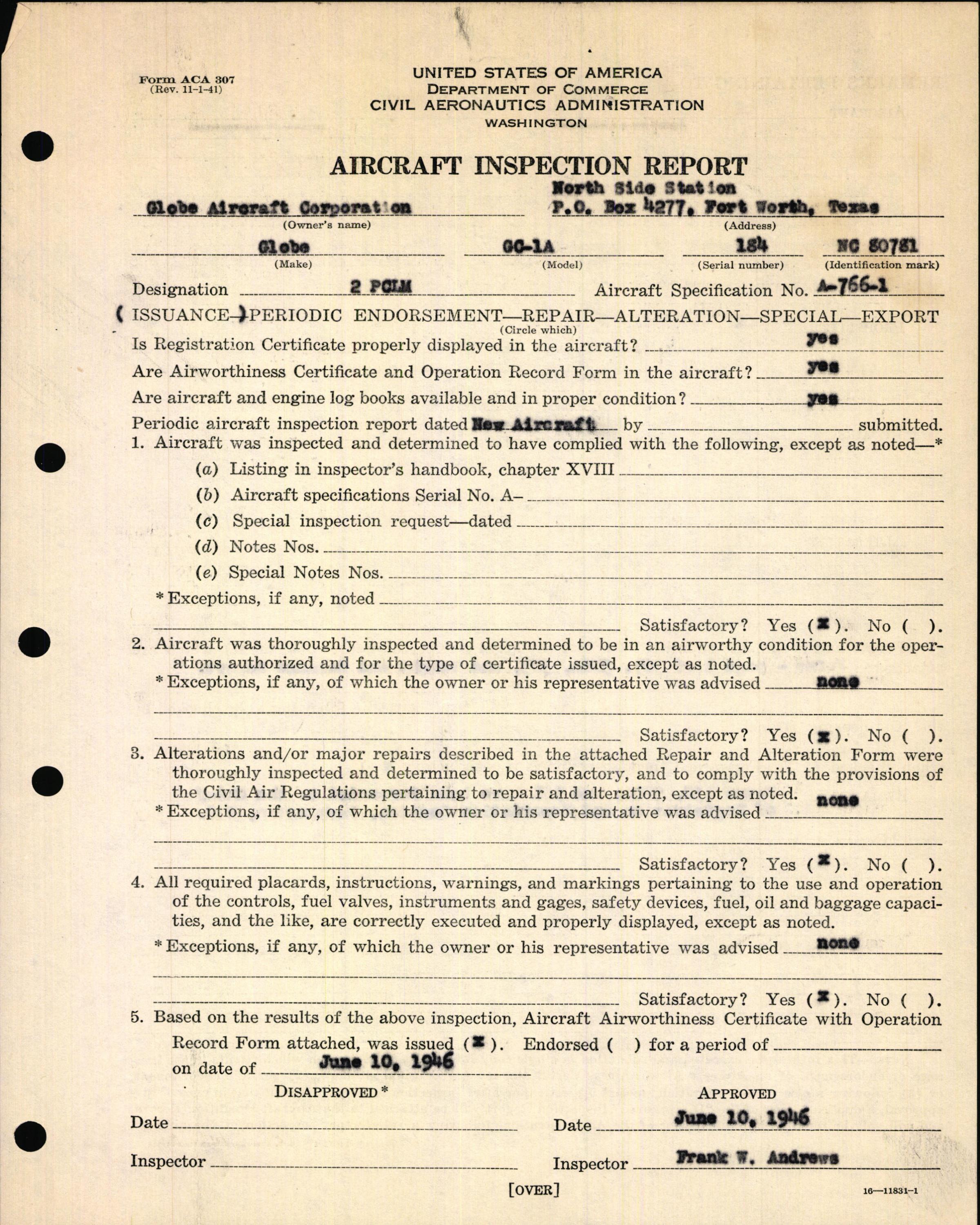 Sample page 7 from AirCorps Library document: Technical Information for Serial Number 184