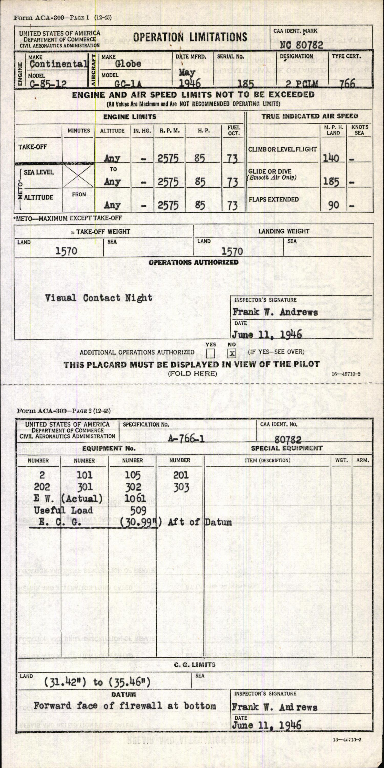 Sample page 7 from AirCorps Library document: Technical Information for Serial Number 185