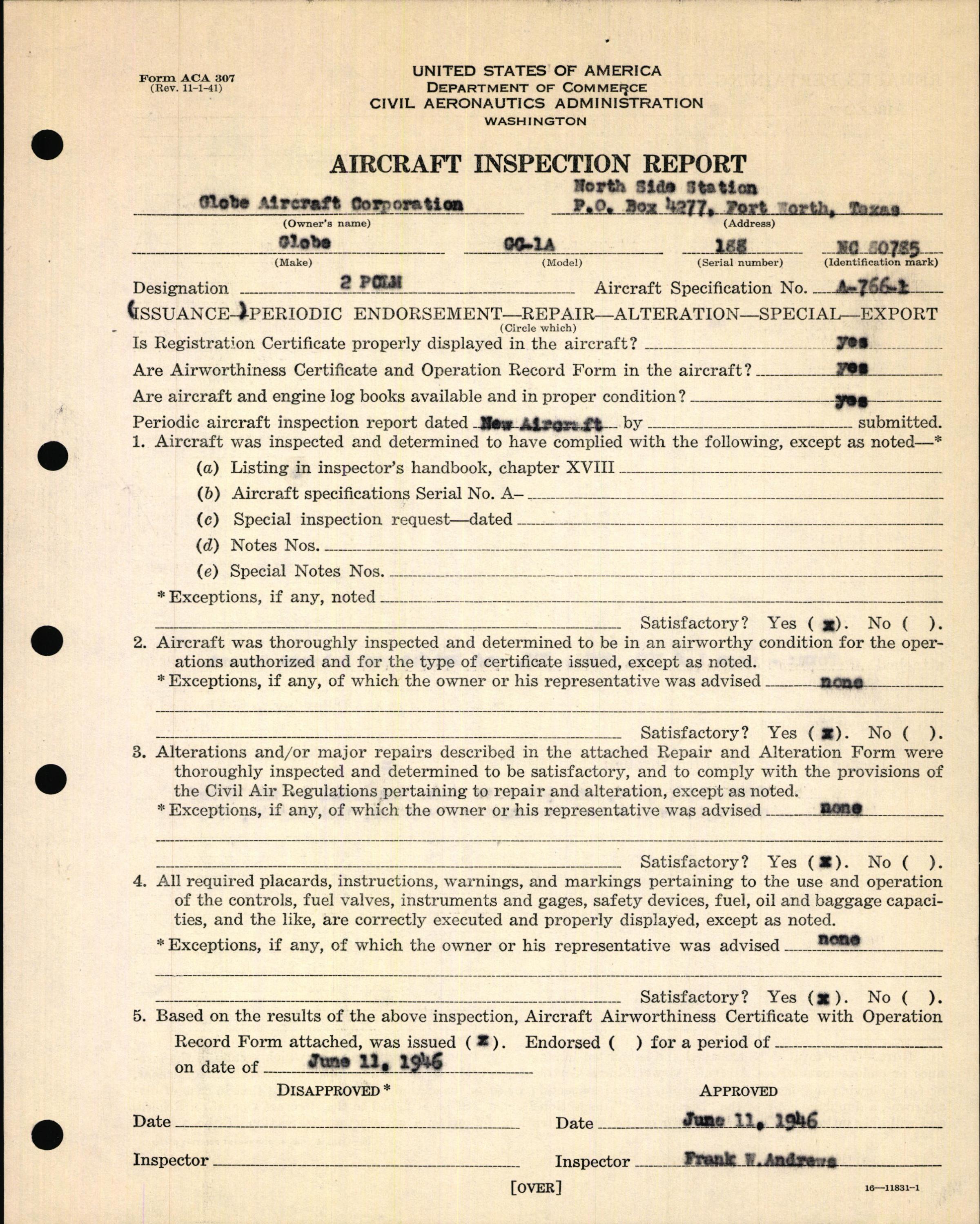 Sample page 7 from AirCorps Library document: Technical Information for Serial Number 188