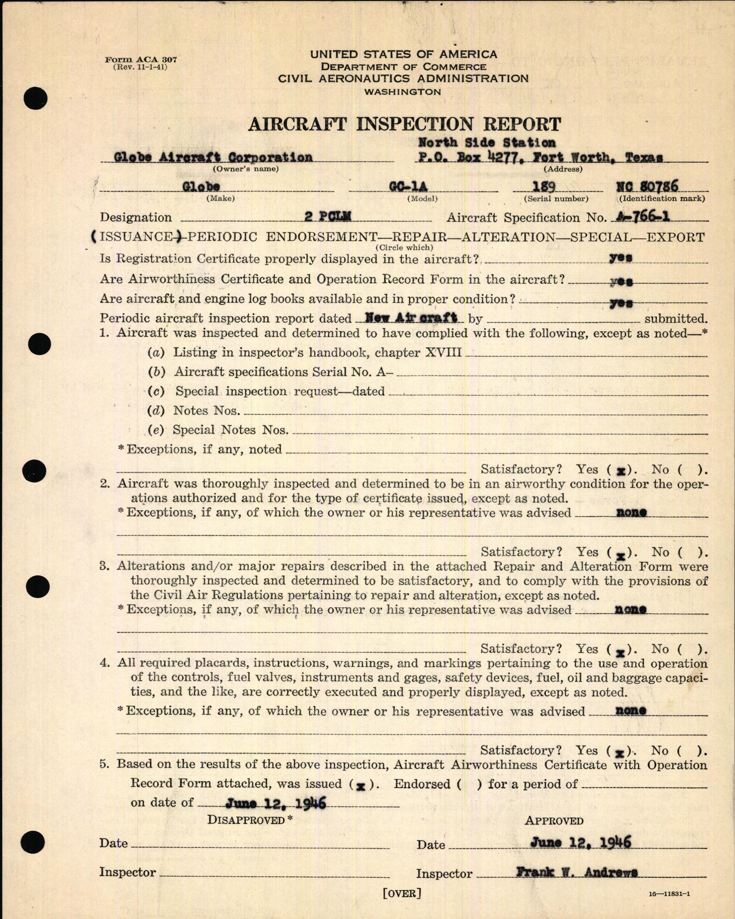 Sample page 7 from AirCorps Library document: Technical Information for Serial Number 189