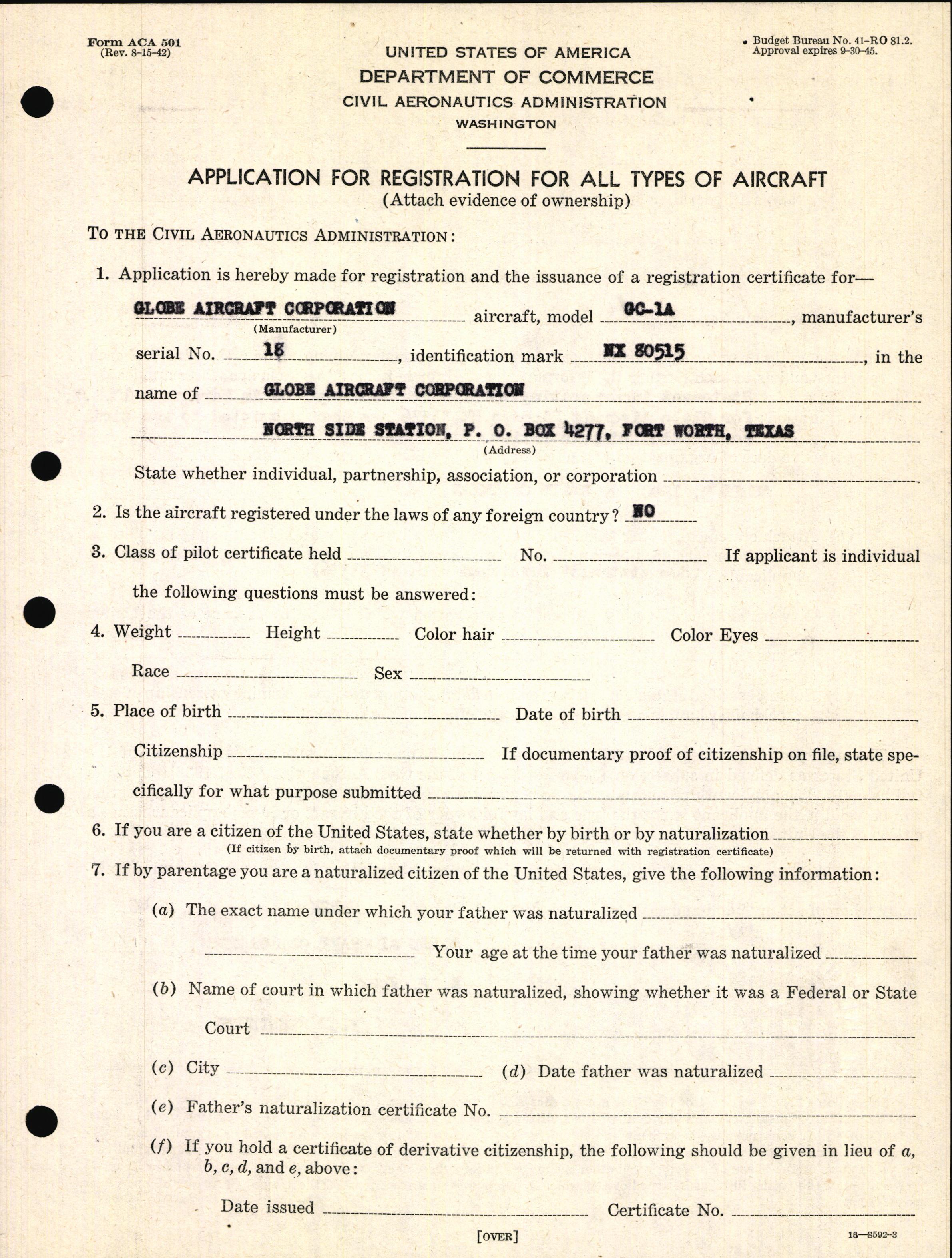 Sample page 5 from AirCorps Library document: Technical Information for Serial Number 18