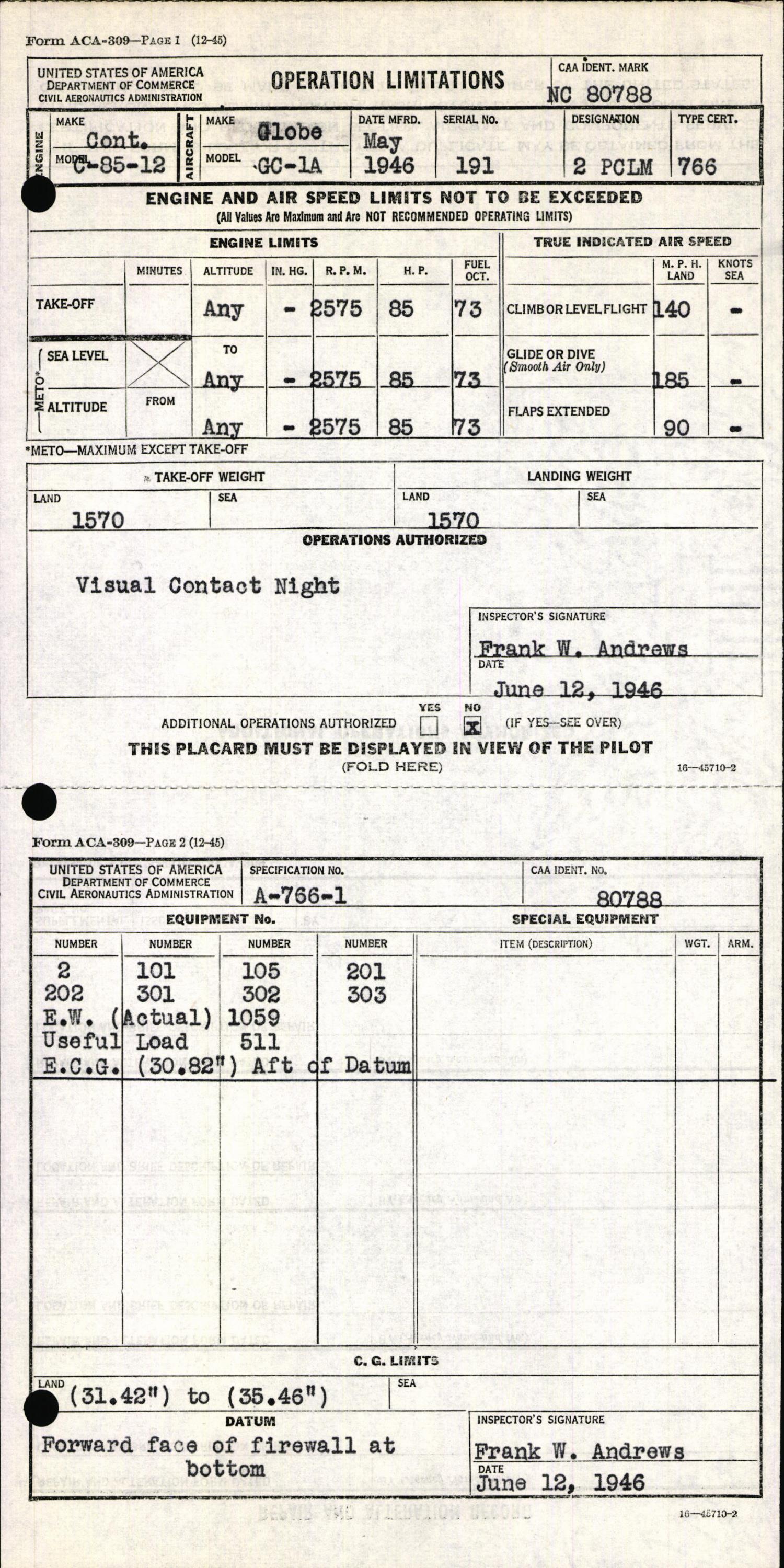 Sample page 7 from AirCorps Library document: Technical Information for Serial Number 191