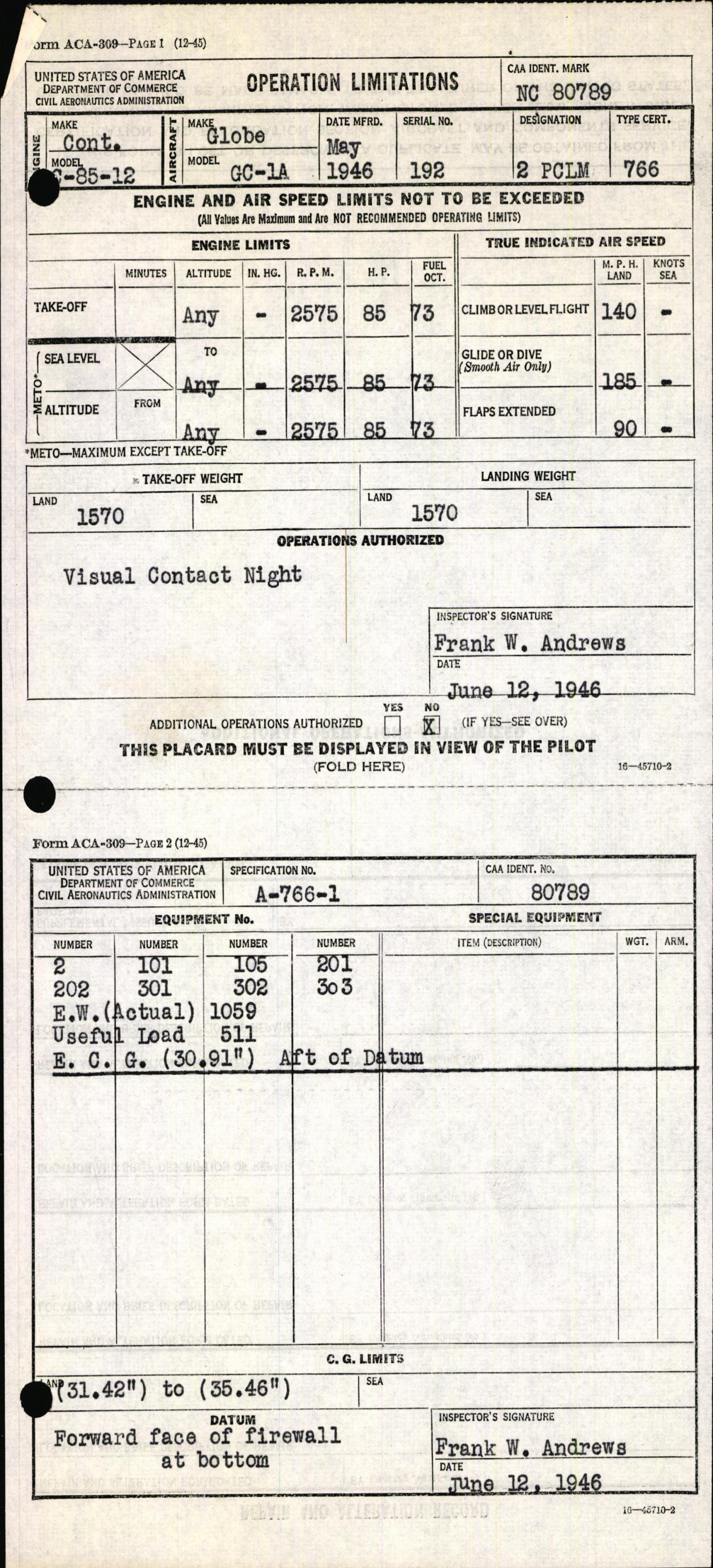 Sample page 7 from AirCorps Library document: Technical Information for Serial Number 192