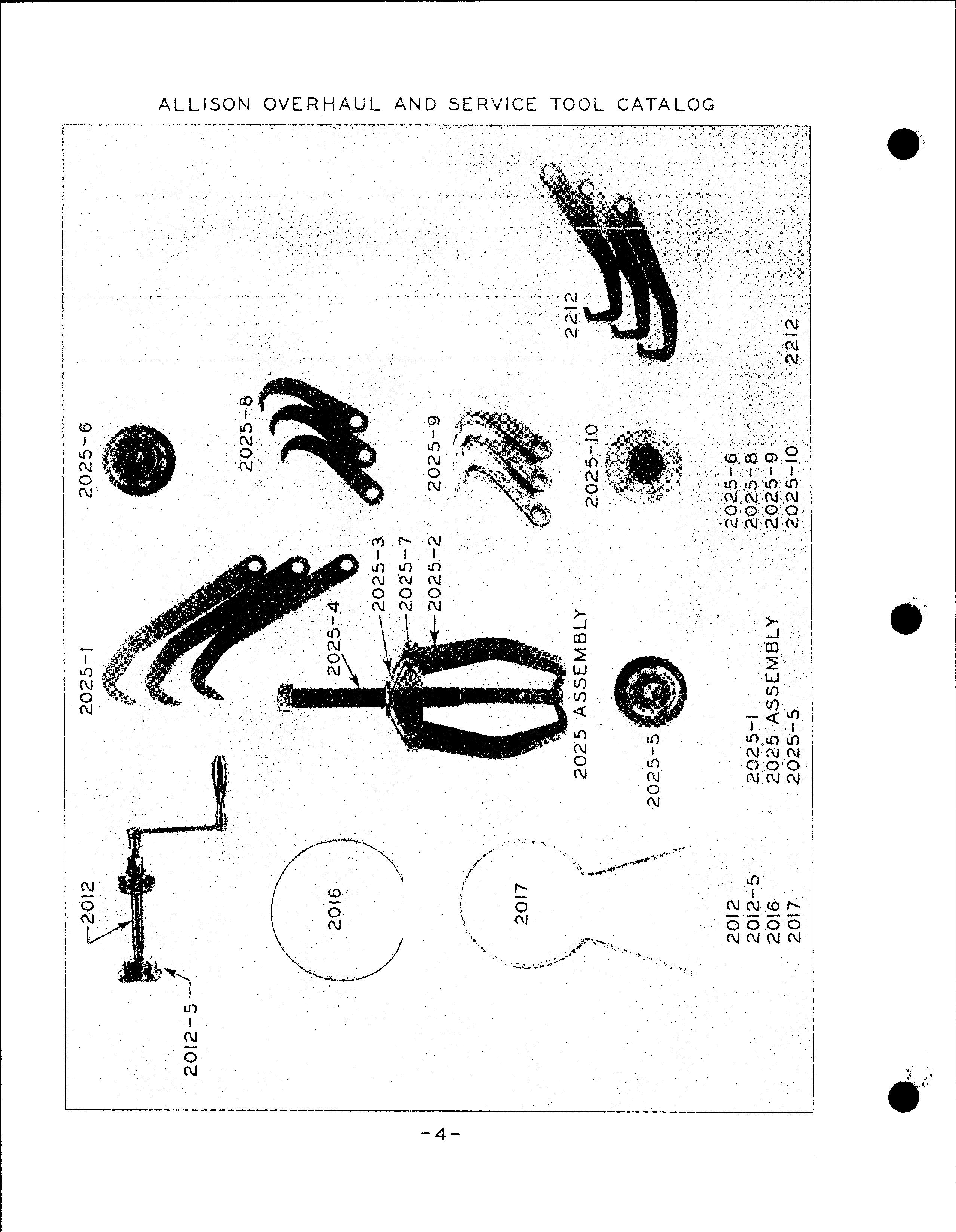 Sample page 6 from AirCorps Library document: Commercial Overhaul and Service Tool Catalog for Allison Engines